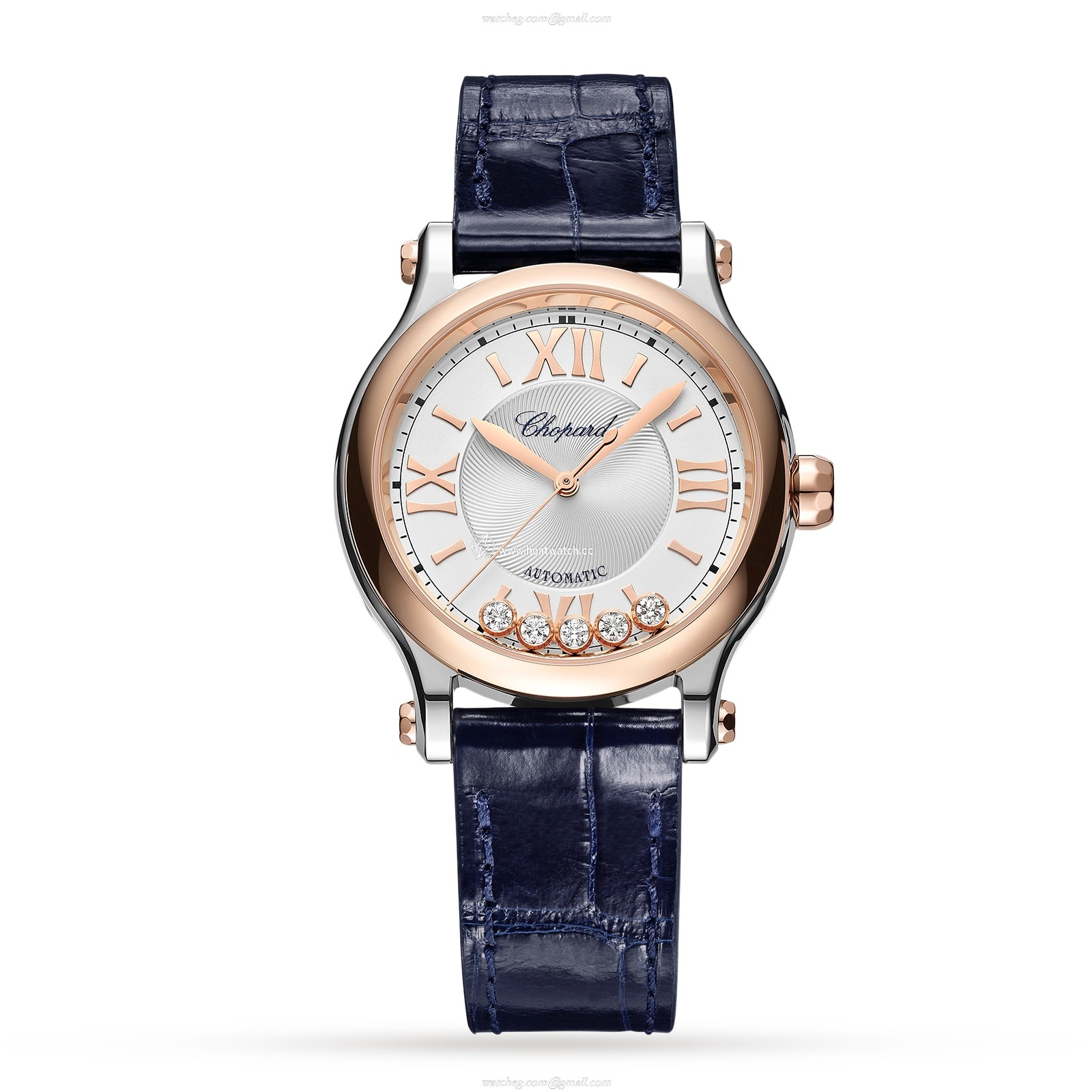 Chopard Happy Sport Automatic Silver Watch | 33mm Steel & Rose Gold
