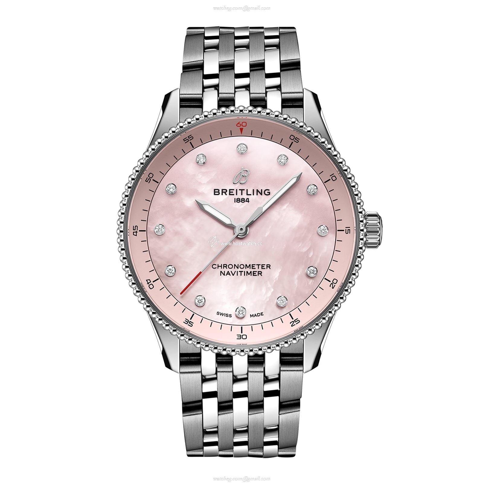 Breitling Navitimer 32mm Pink Dial | Stainless Steel Quartz Watch