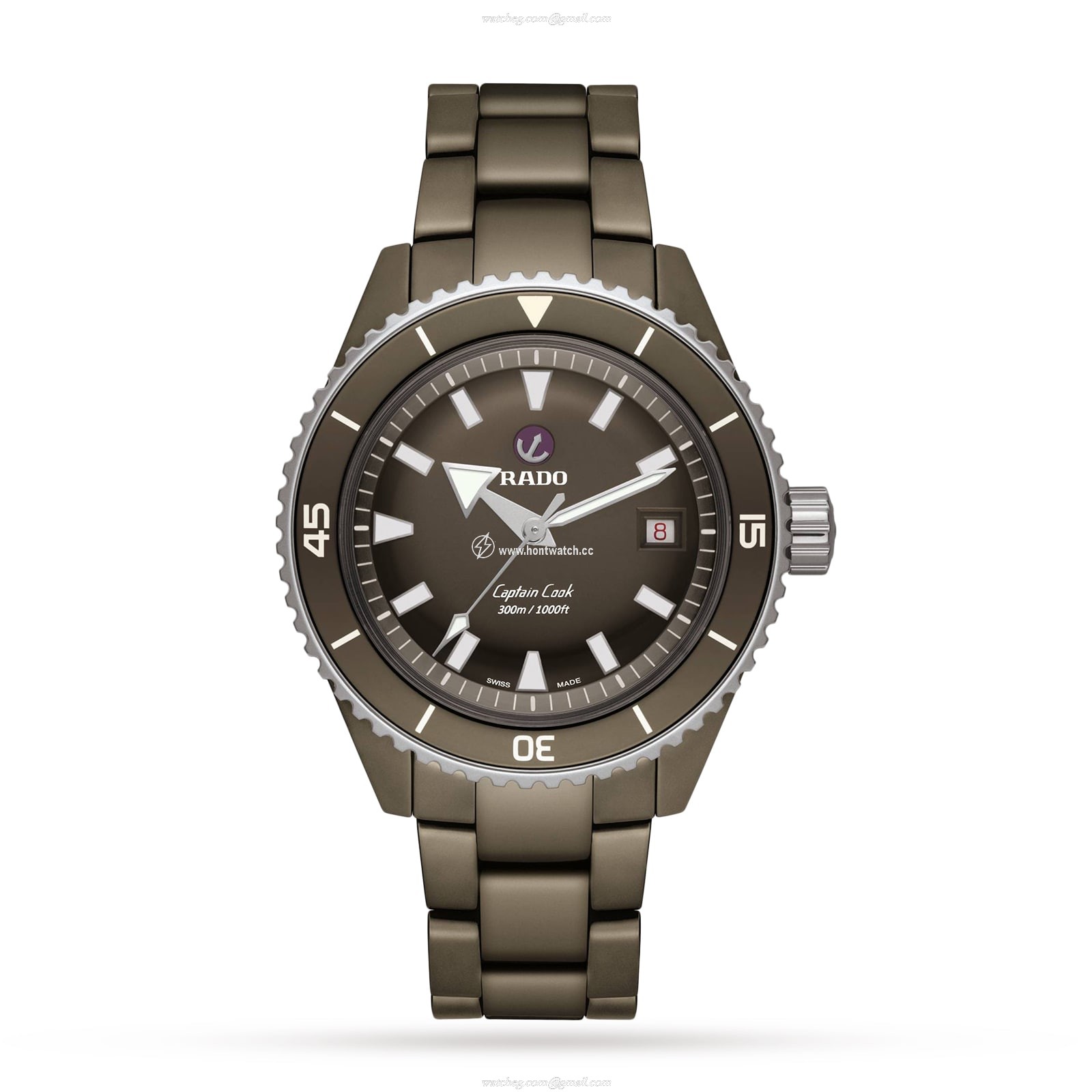 Rado Captain Cook R32130312 Automatic Green Ceramic Watch - 43mm