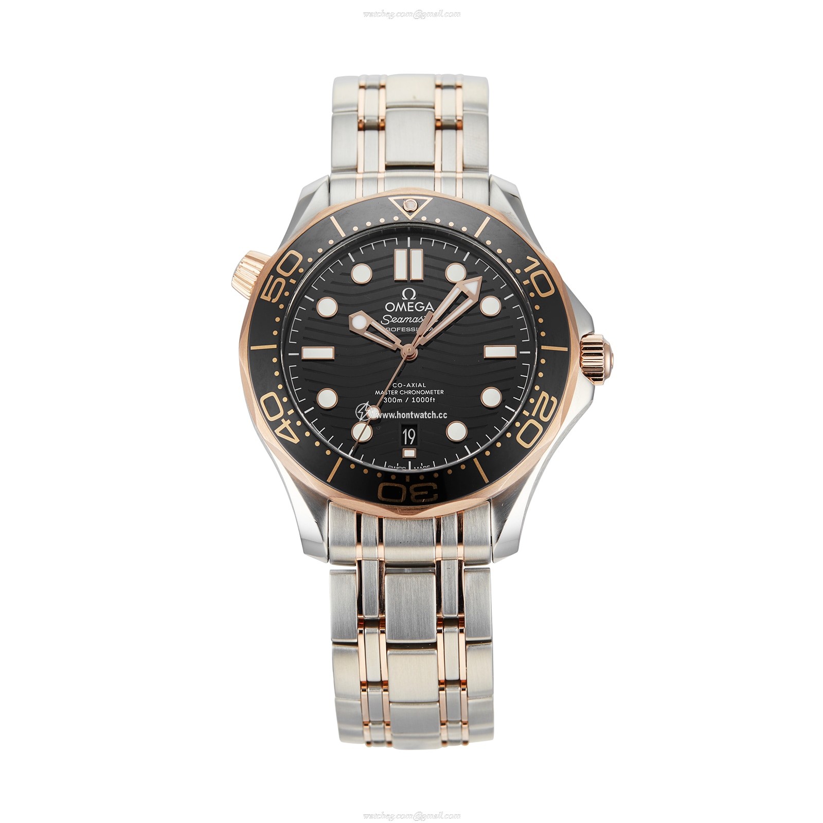 Omega Seamaster Diver 300M 42mm Automatic Black Dial Steel Rose Gold