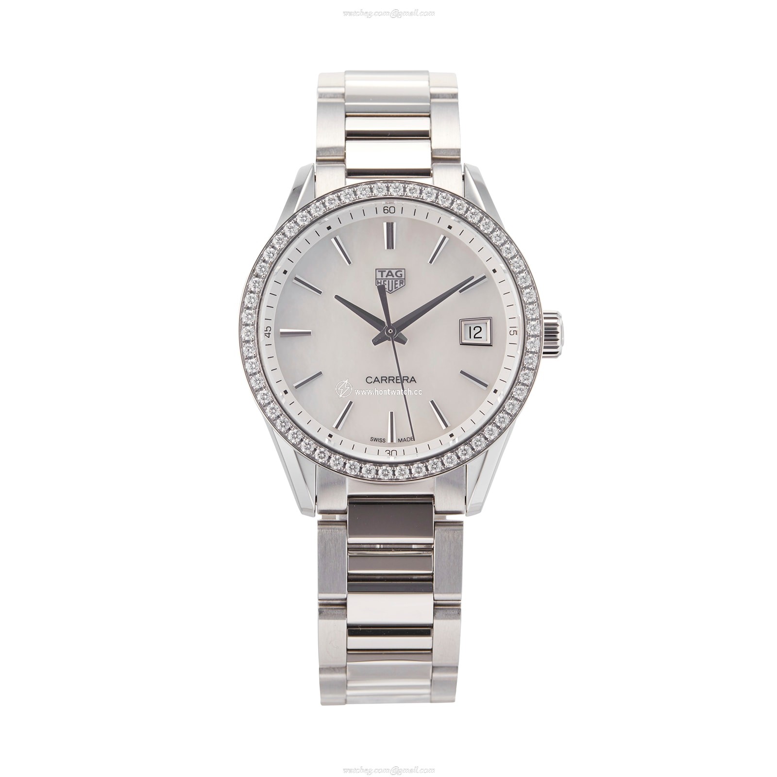TAG Heuer Carrera Ladies Watch - 36mm Stainless Steel Quartz Mother of Pearl