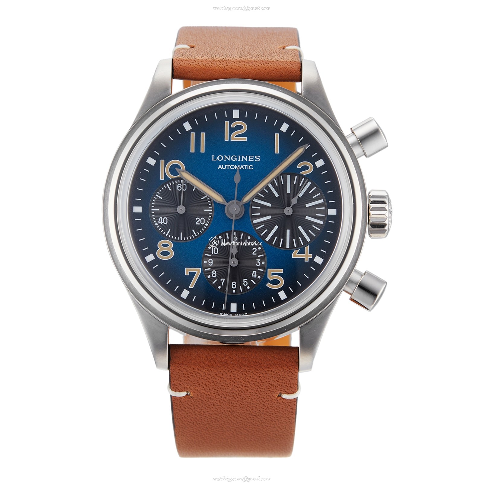 Pre-Owned Longines Avigation BigEye Automatic Watch - 41mm Titanium Blue Dial