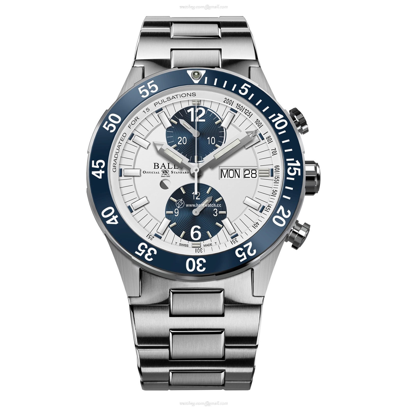 BALL Roadmaster DC3030C-S1-WH Titanium Automatic Watch - 42mm White Dial