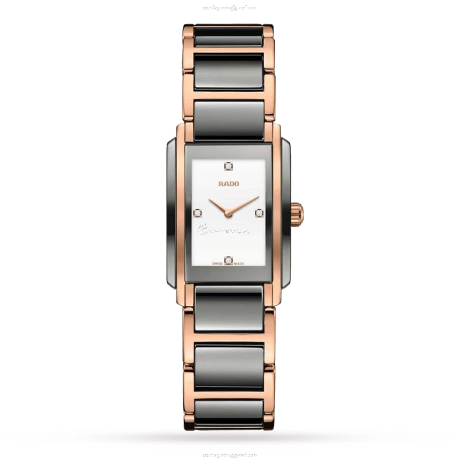 Rado Integral R20141712 | White Dial Diamond Watch | Stainless Steel & Rose Gold