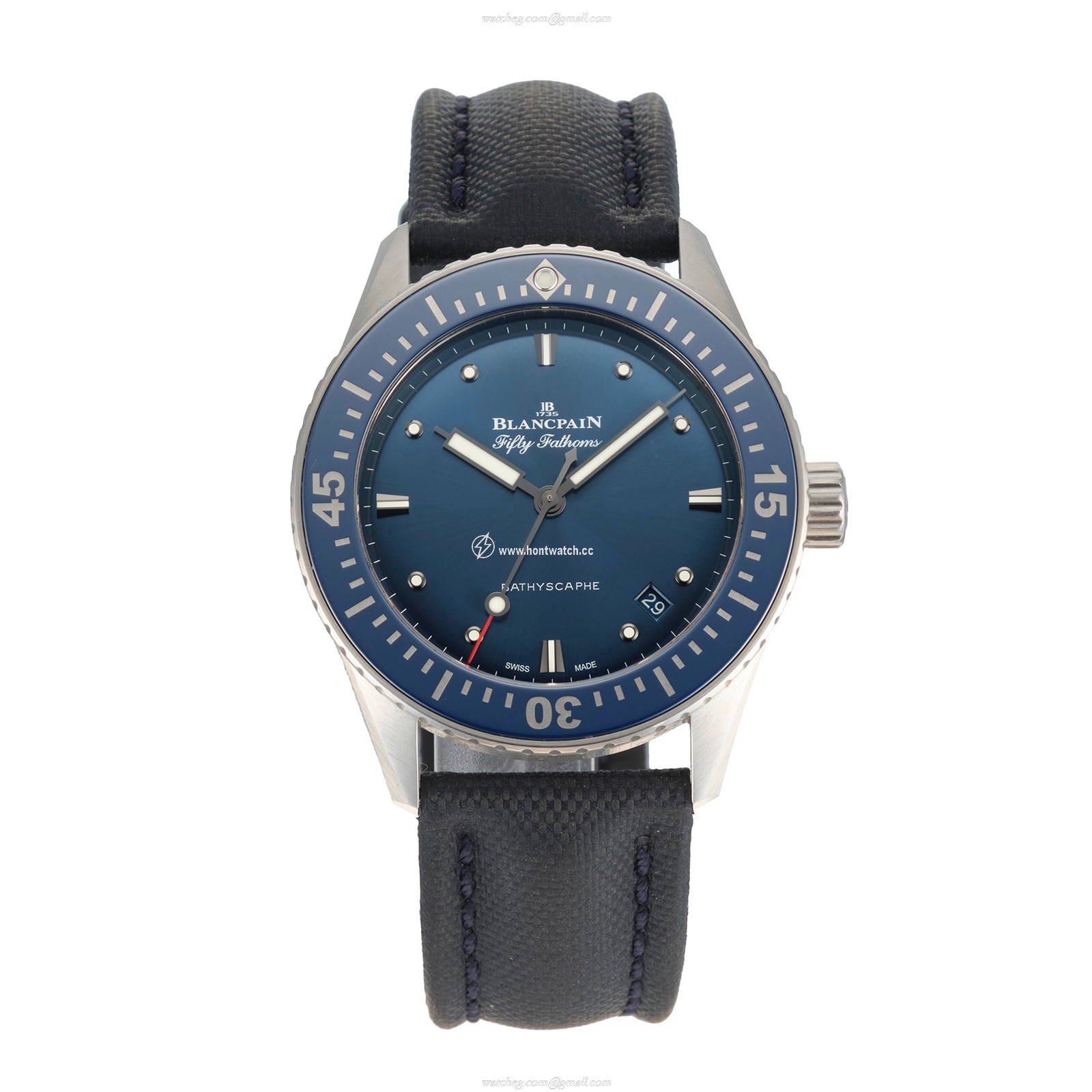 Blancpain Fifty Fathoms 5100 1140 O52A - 38mm Blue Dial Automatic Watch