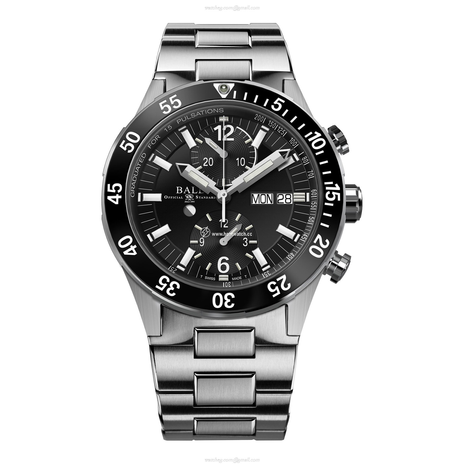 BALL Roadmaster DC3030C-S-BK Titanium Automatic Watch - 42mm Black Dial