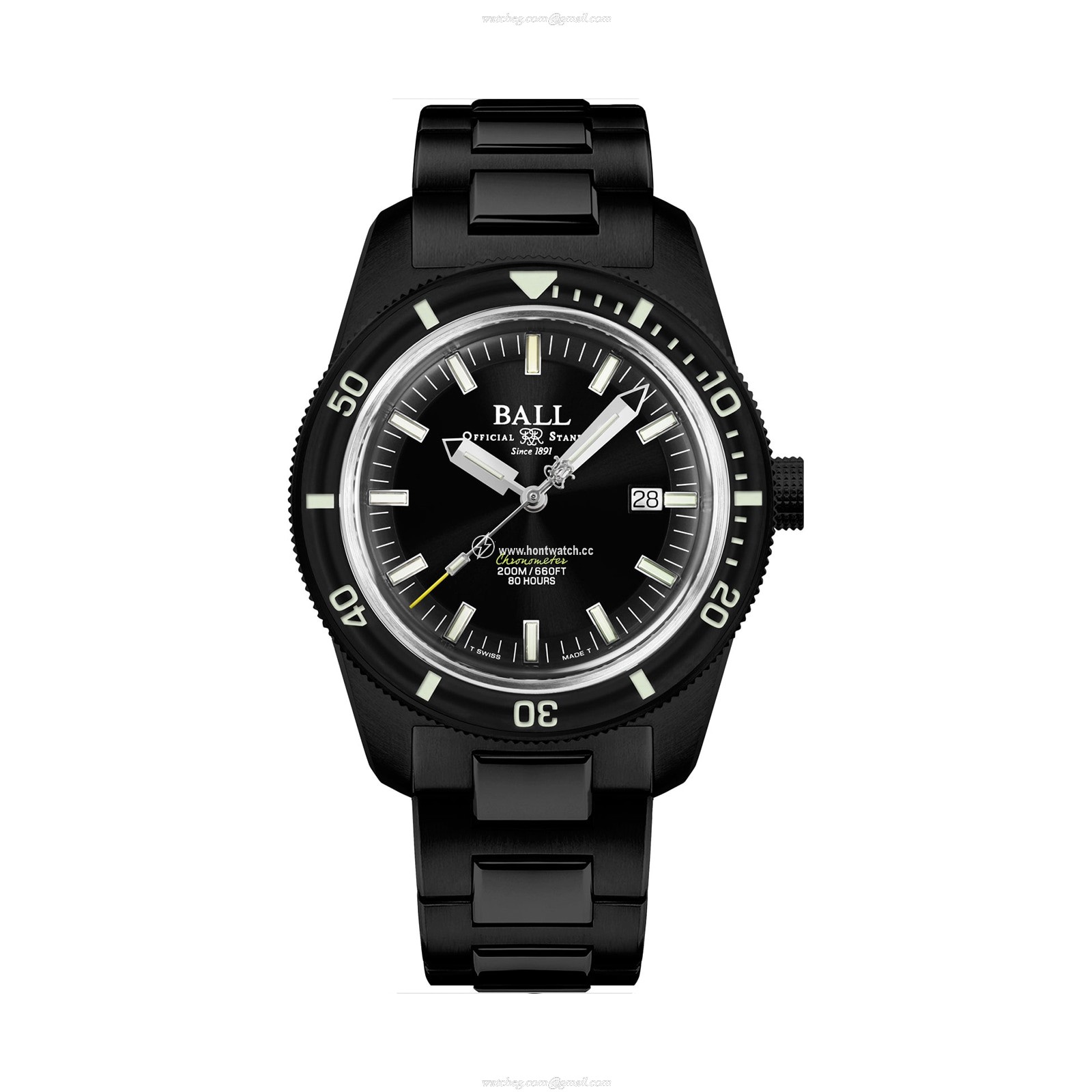 BALL Engineer II DD3208B-S2C-BK Automatic Watch - 42mm Black Dial & Steel