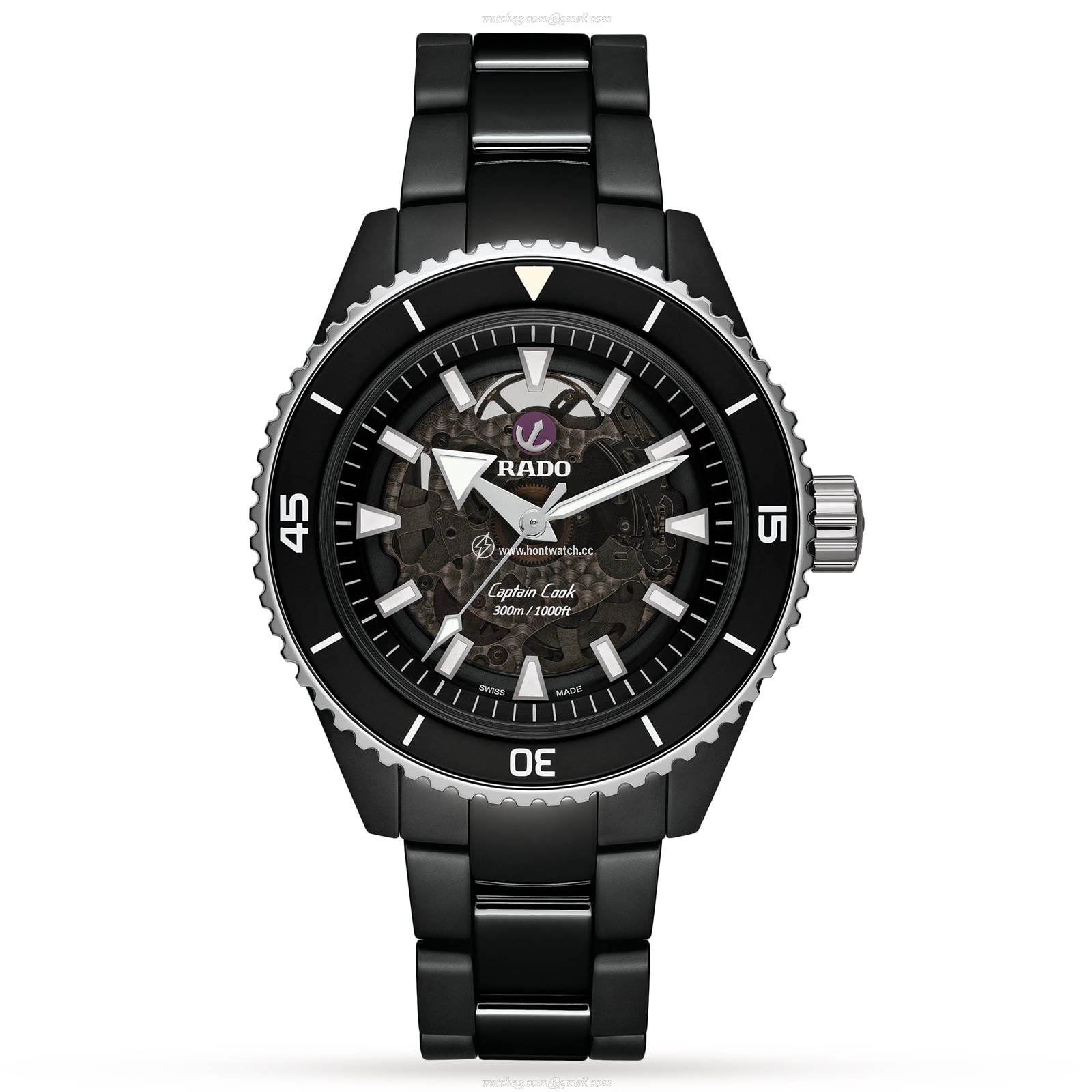 Rado Captain Cook R32127152 | Ceramic Automatic Skeleton Watch - 43mm