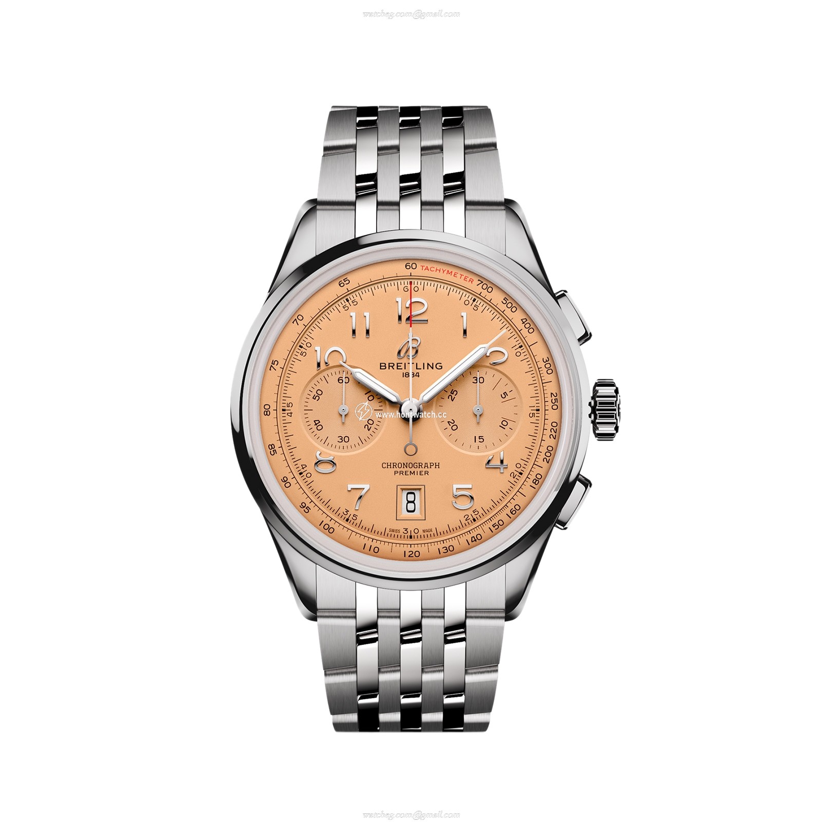 Breitling Premier Automatic Copper Dial Watch - 42mm Stainless Steel