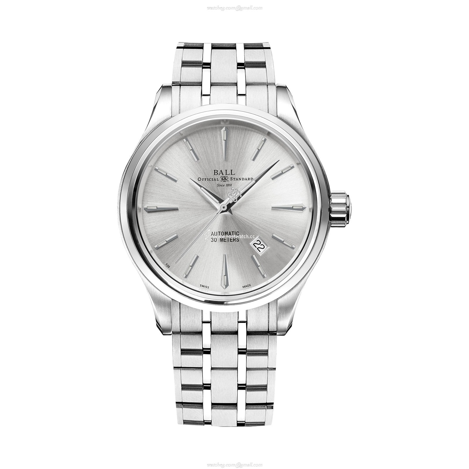 BALL Trainmaster NM9080D-S1J-SL - Automatic Silver Dial - 40mm Stainless Steel