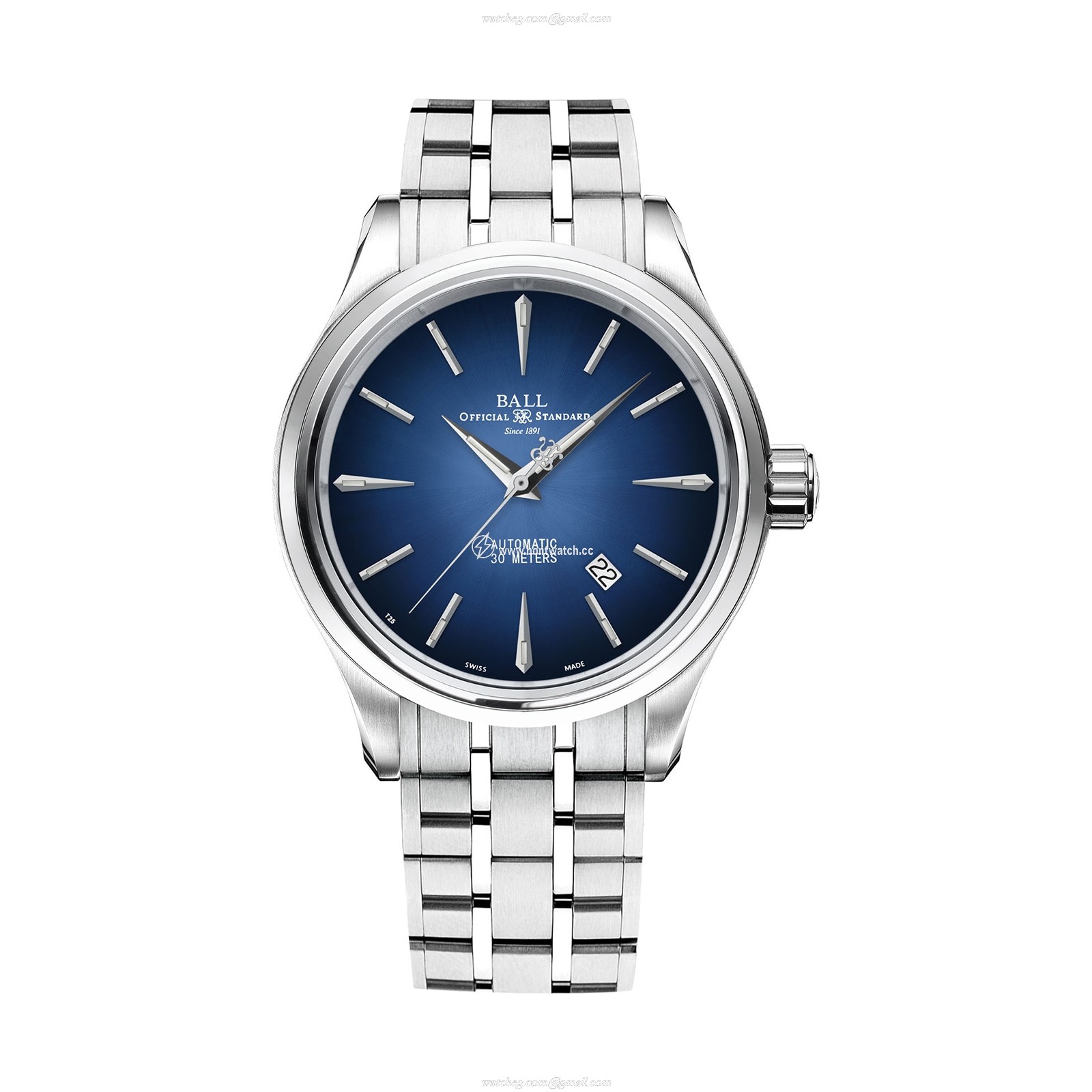 BALL Trainmaster NM9080D-S1J-BE | 40mm Blue Automatic Watch - Stainless Steel