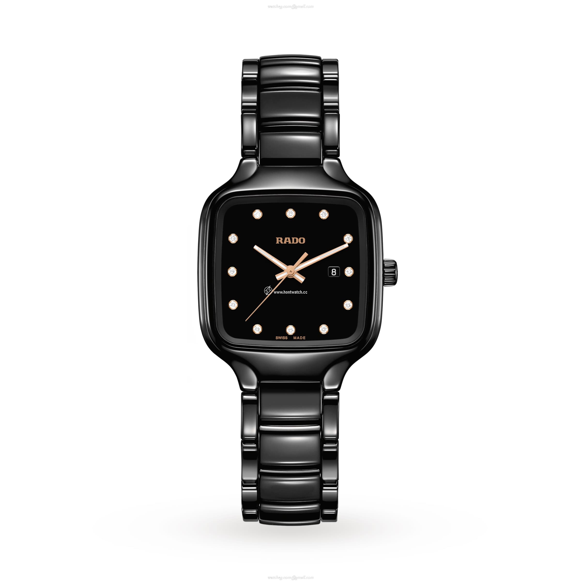 Rado True Square Ceramic Quartz Watch - Black Dial | 29mm | R27080702