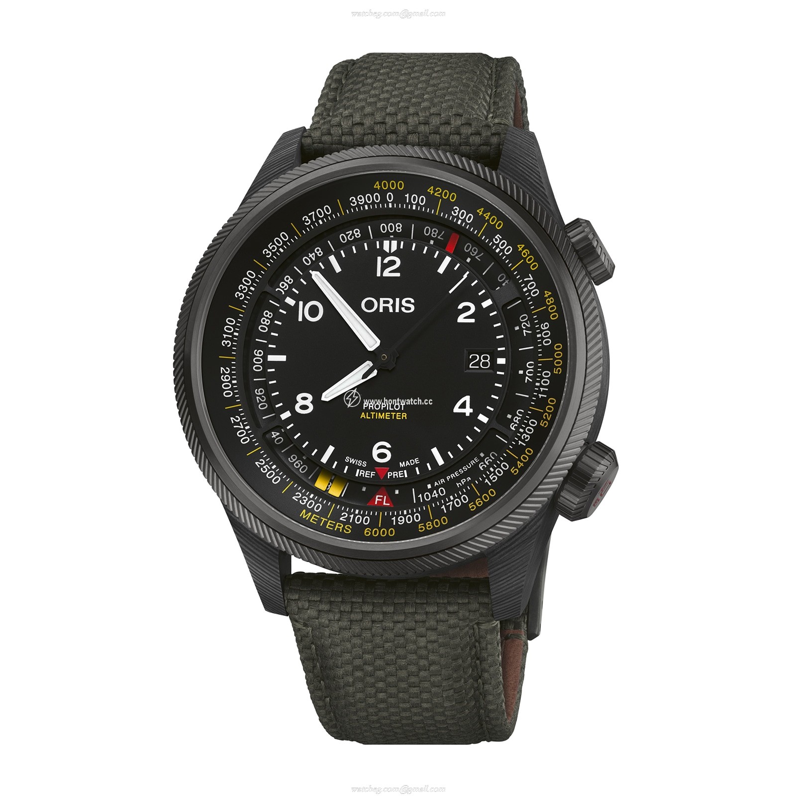 Oris Pro Pilot Altimeter 47mm Automatic Black Dial Stainless Steel Watch
