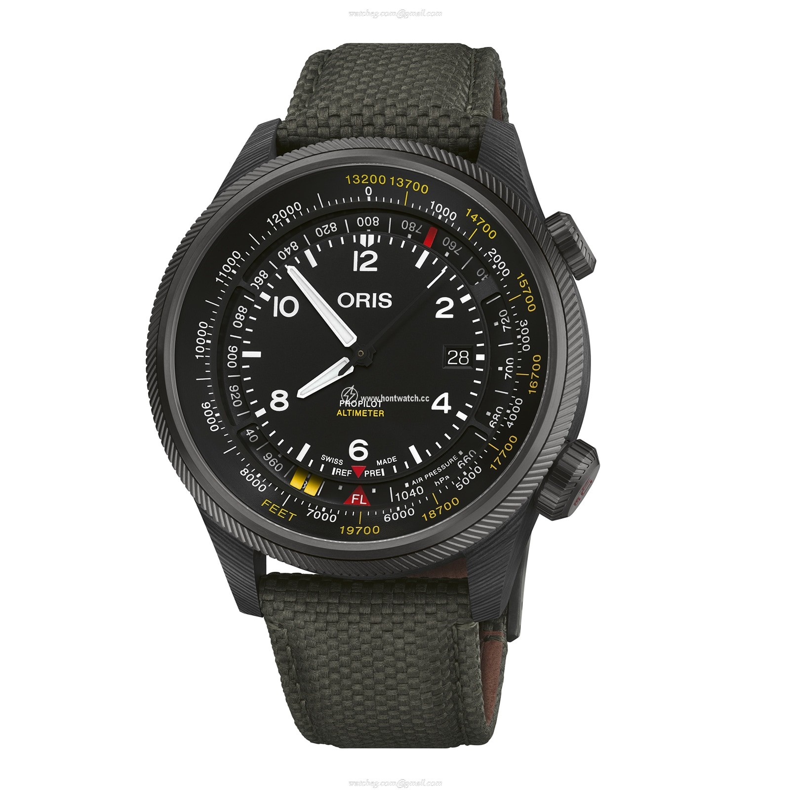 Oris Pro Pilot Automatic Black Watch - 47mm Stainless Steel - Altimeter