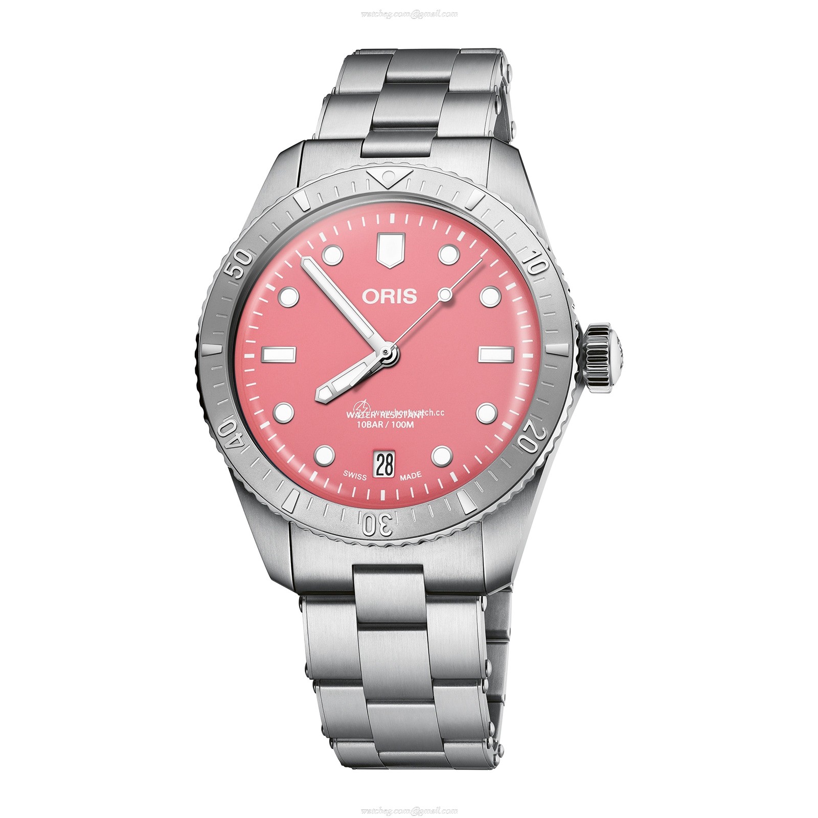 Oris Divers 01 733 7771 4058-07 | 38mm Stainless Steel Automatic Pink Dial