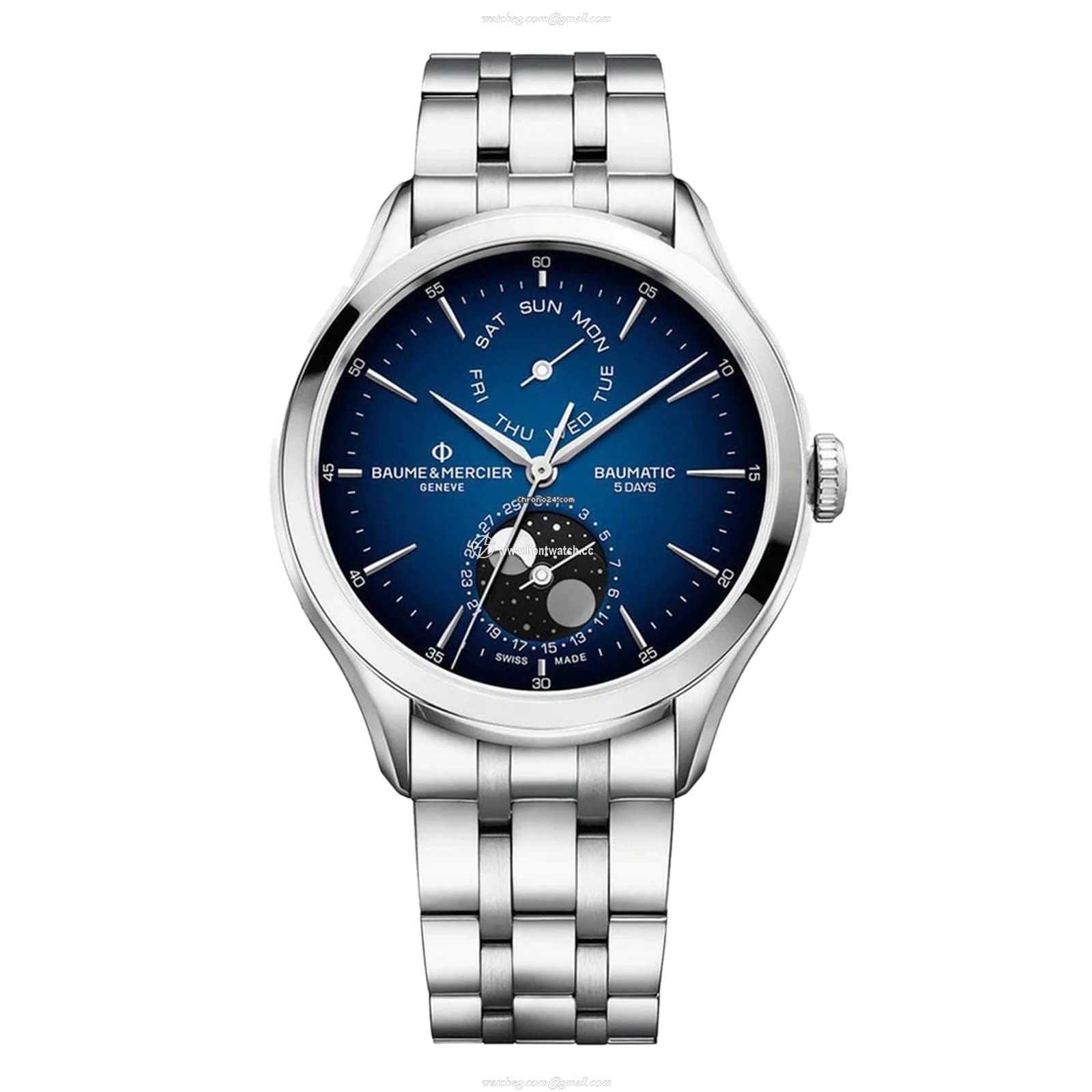 Baume & Mercier Clifton Automatic Blue Dial Watch - 42mm Stainless Steel