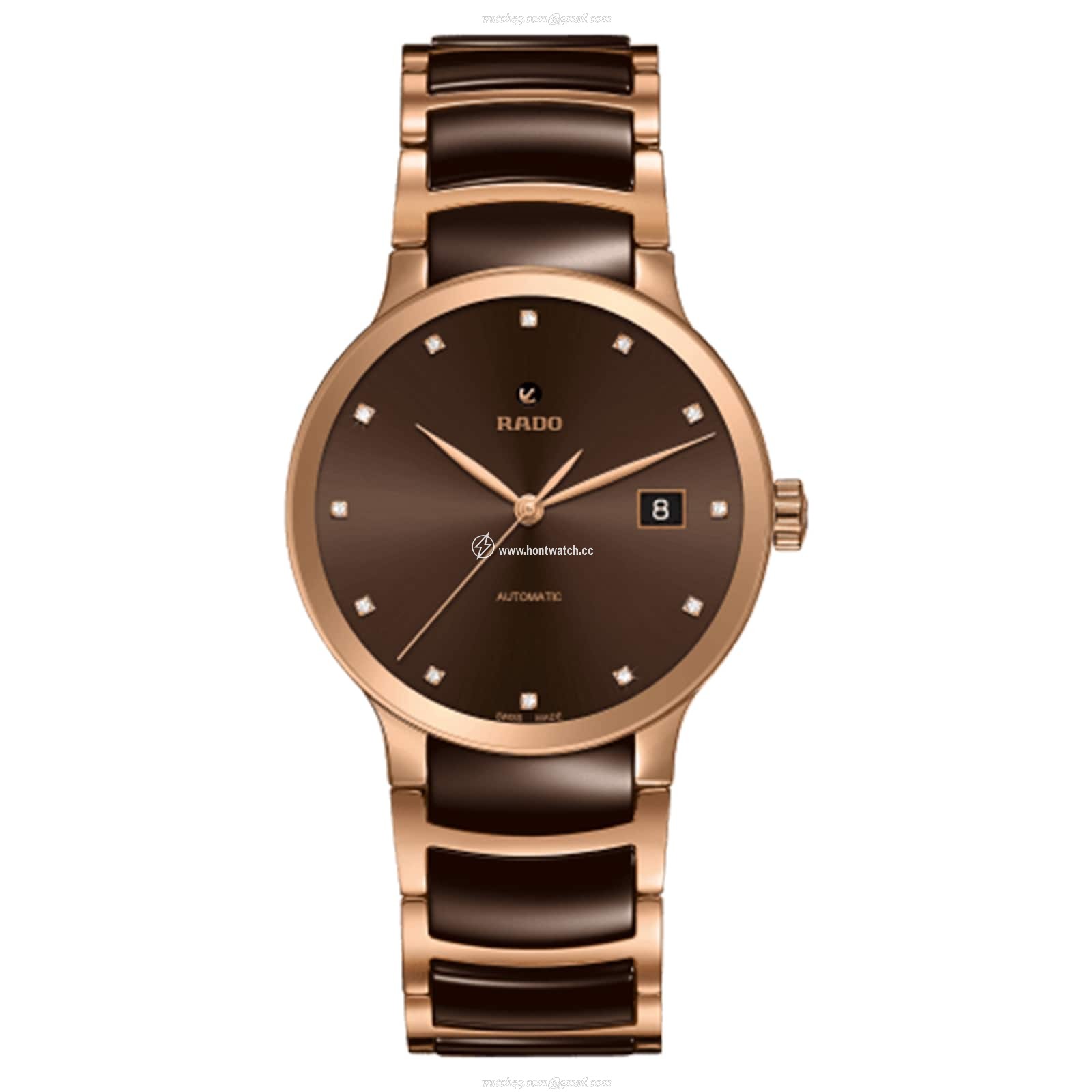 Rado Centrix R30036752 Automatic Brown Watch - PVD Plating & Diamonds