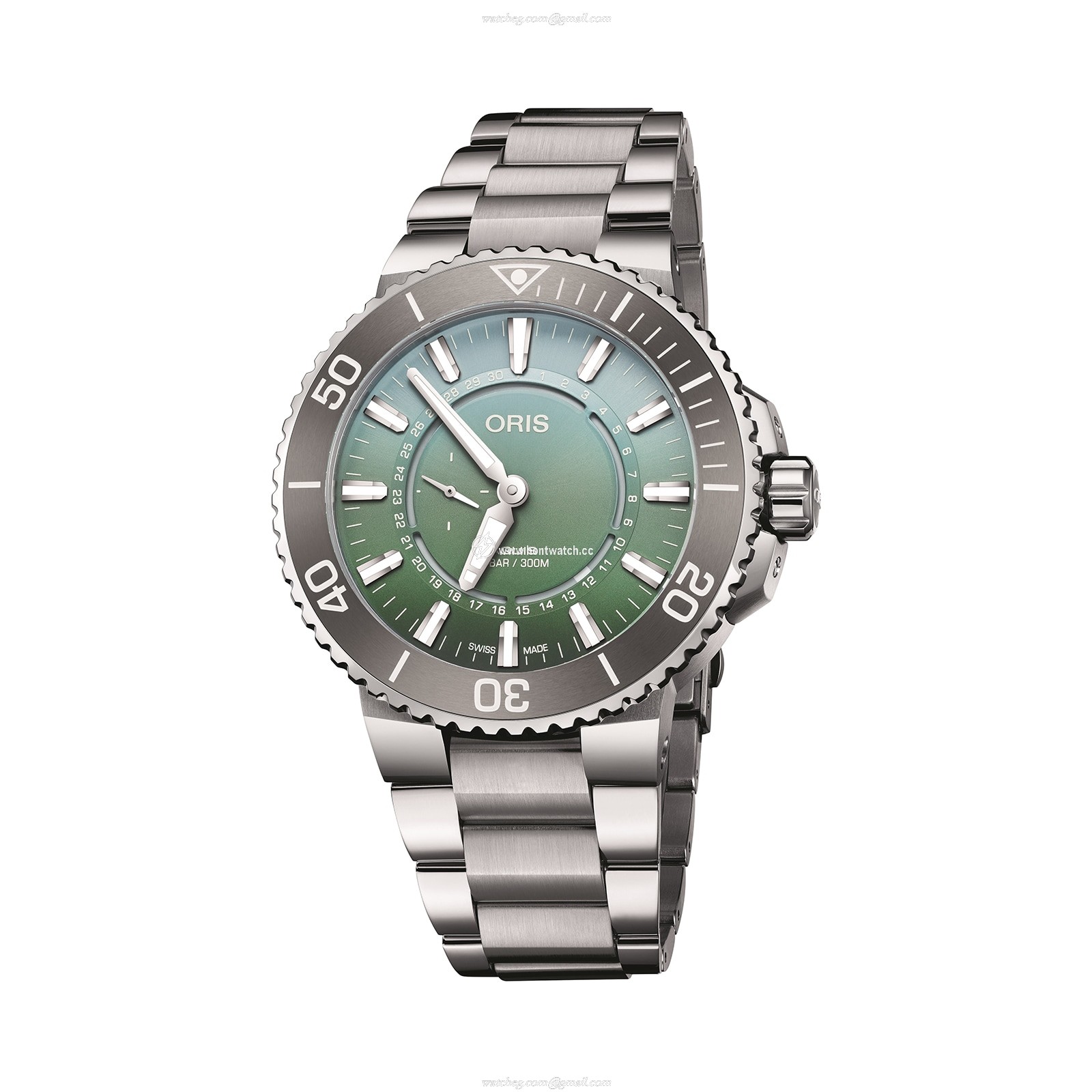 Oris Aquis Green Dial Automatic Watch - 43.5mm Stainless Steel