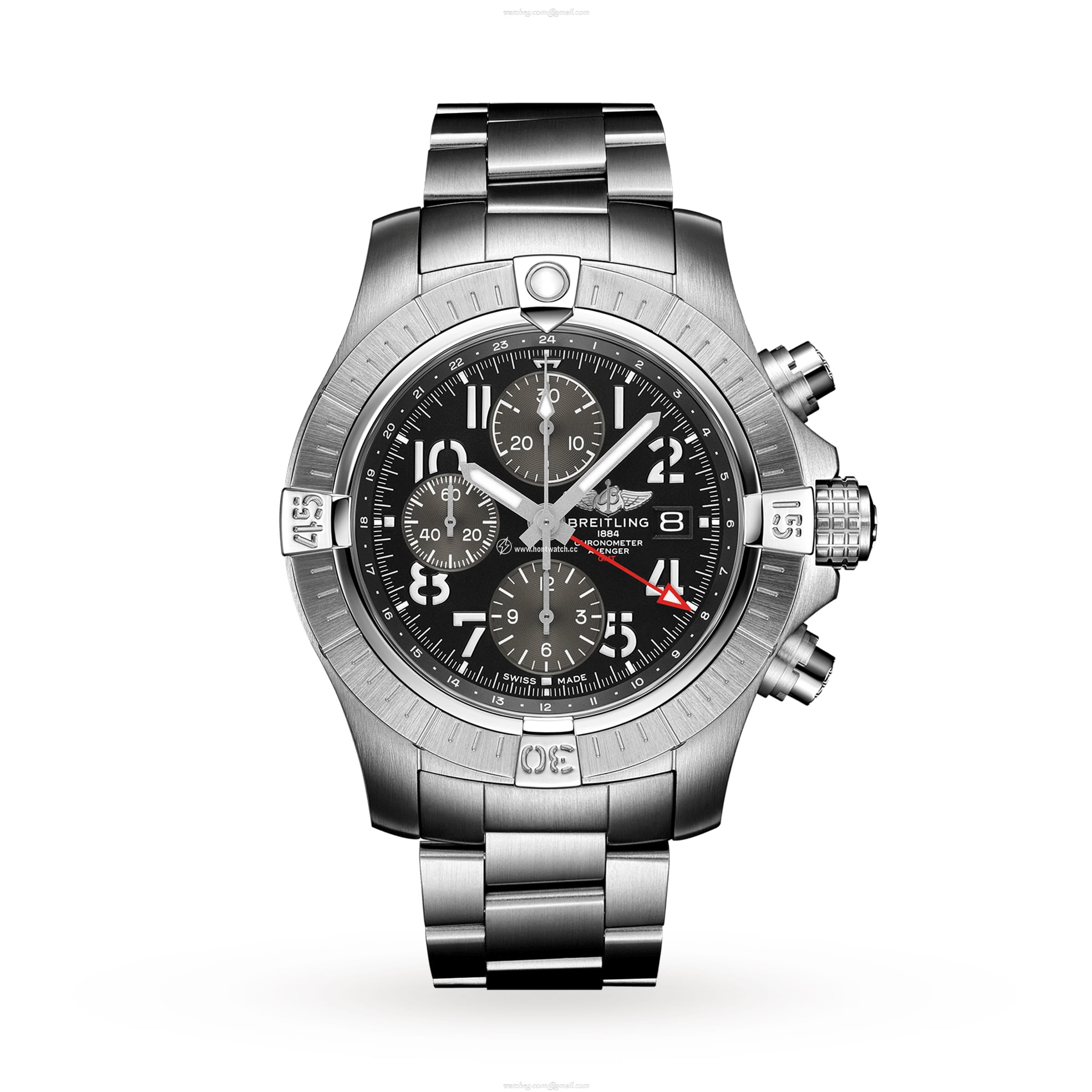 Breitling Avenger A24315101B1A1 | 45mm Stainless Steel Automatic Watch - Black Dial