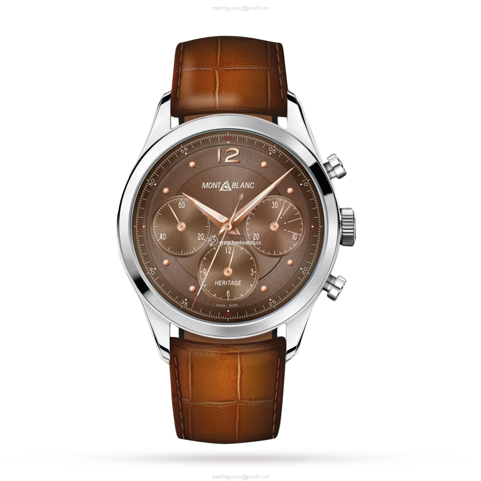 Montblanc Heritage 128671 Automatic Chronograph - 41mm Stainless Steel Brown Dial