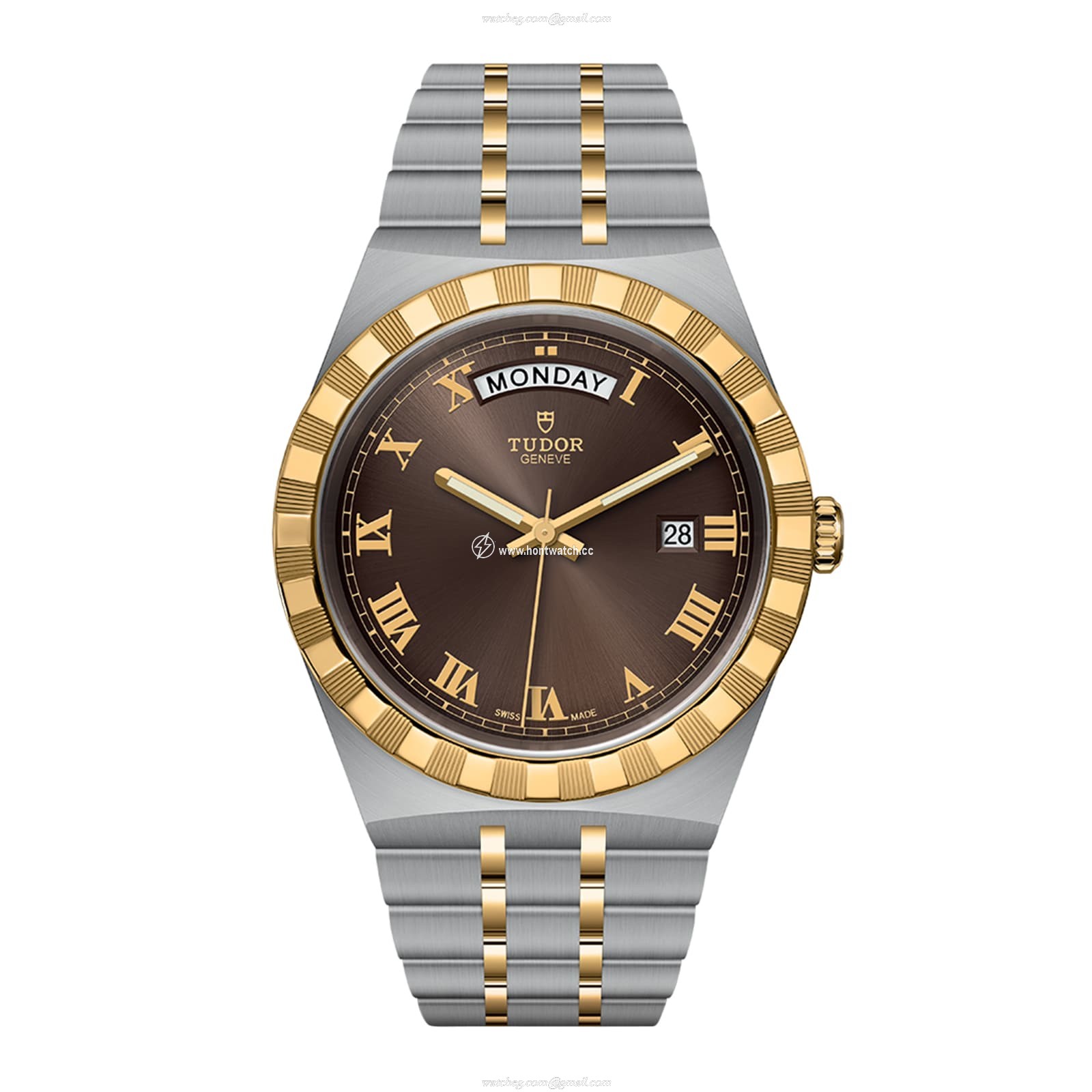 Tudor Royal M28603-0007 41mm Automatic - 18ct Gold Brown Dial Replica