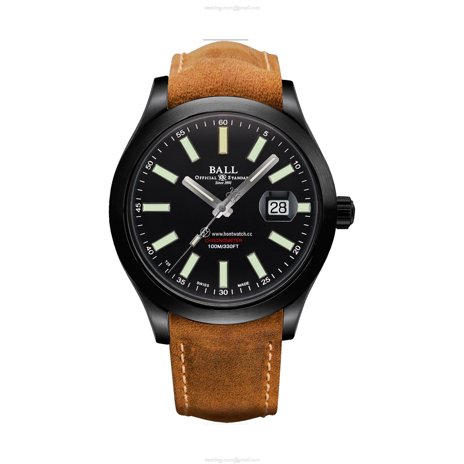BALL Engineer II NM2028C-L4CJ-BK - 43mm Titanium Automatic Watch - Black