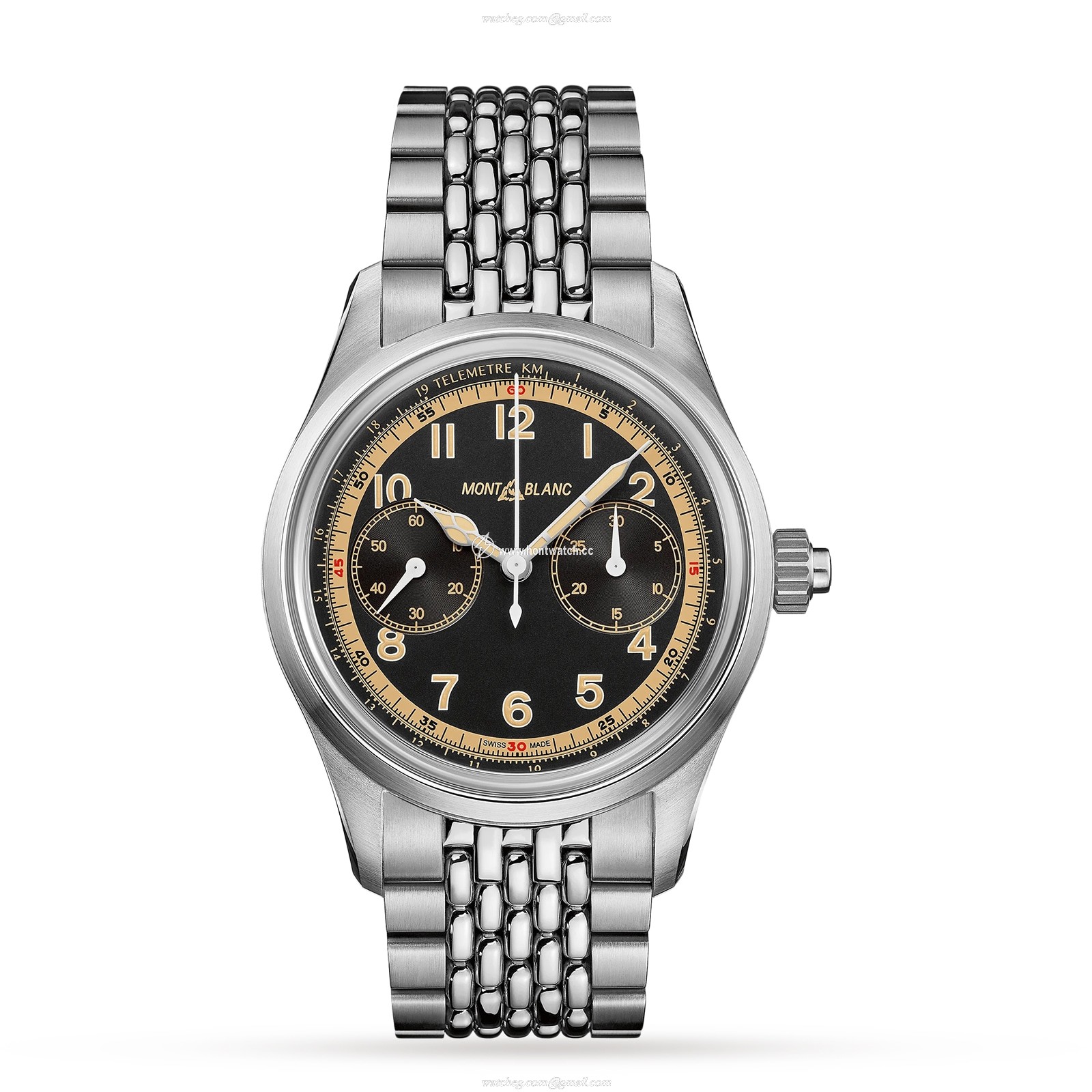 Montblanc 1858 125582 Automatic Watch - 42mm Stainless Steel - Black Dial