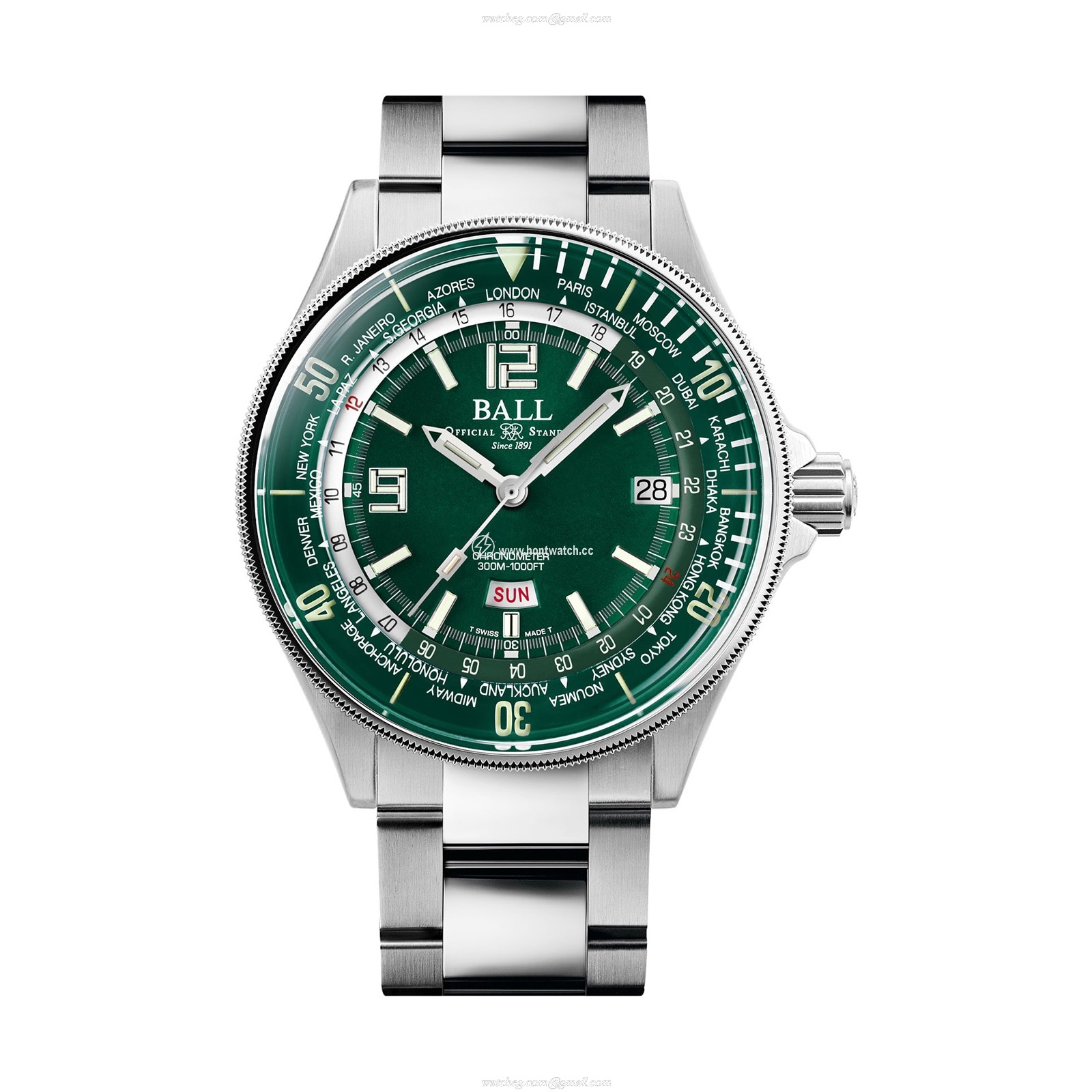 BALL Engineer Master II DG2232A-SC-GR | 42mm Automatic Green Dial | 300M Water Resistant