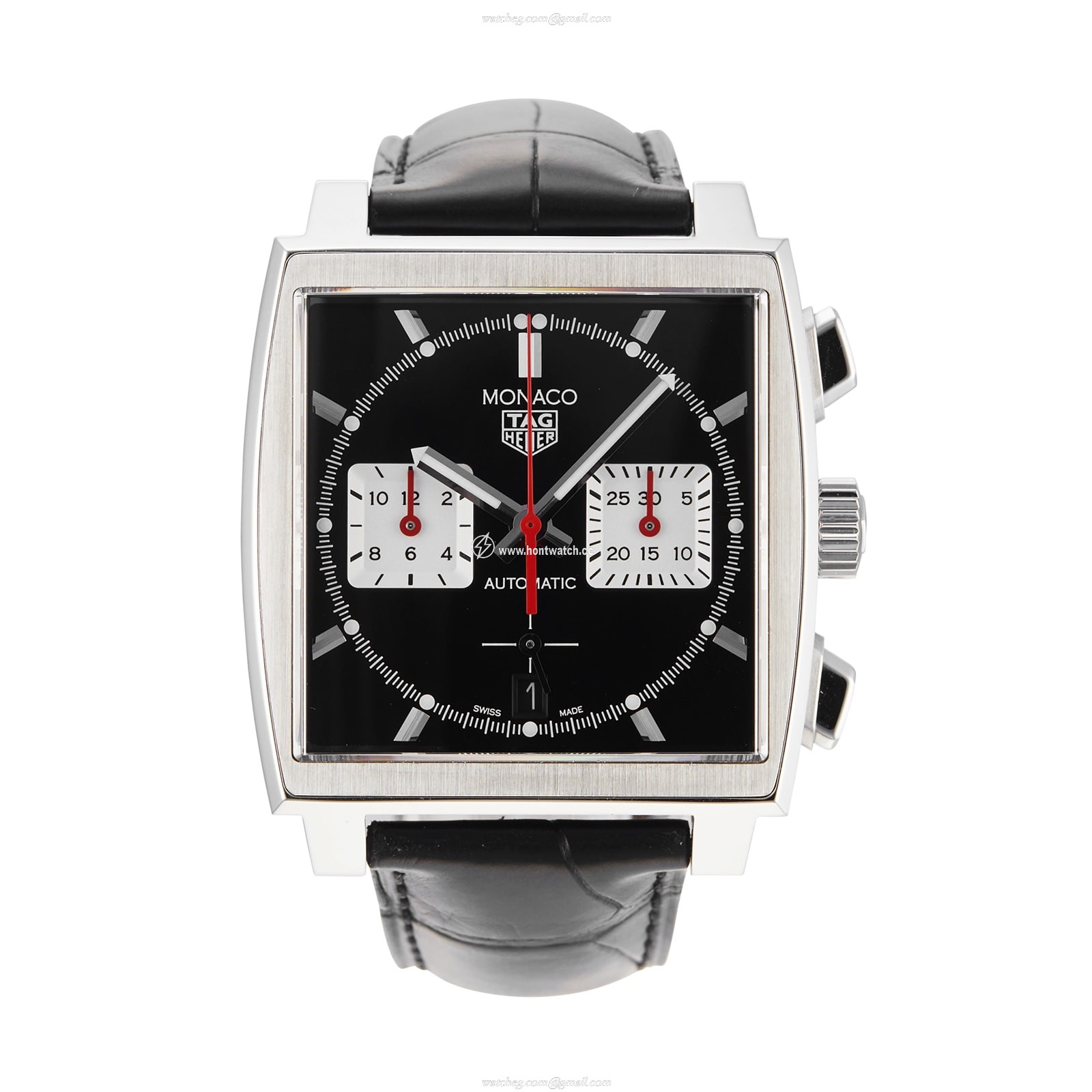 TAG Heuer Monaco CBL2113.FC6177 | 39mm Automatic Black Dial | Leather Strap