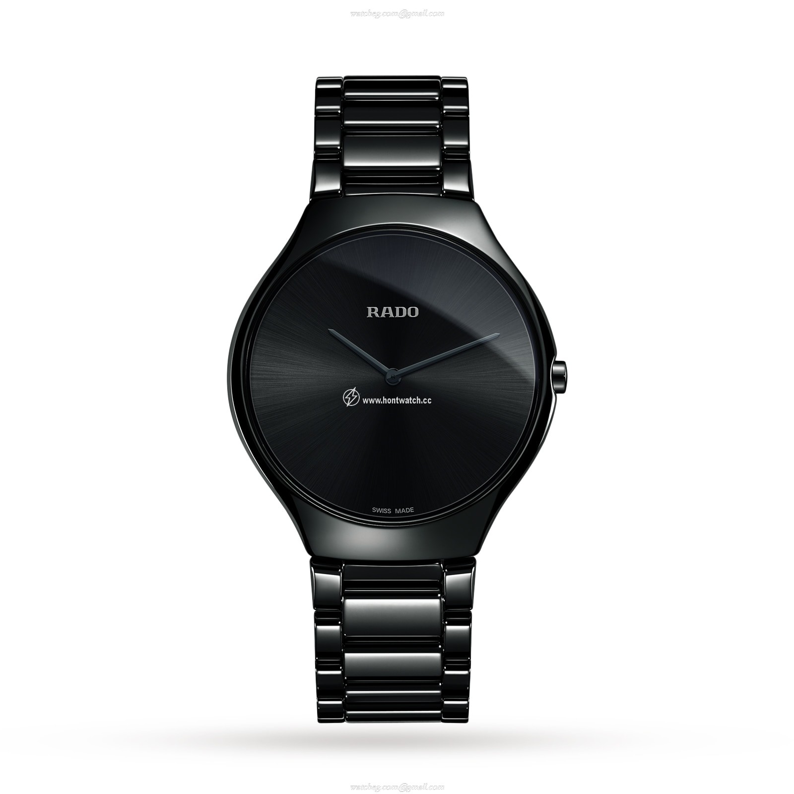 Rado True Thinline R27741182 | Black Ceramic Quartz Watch | 43mm
