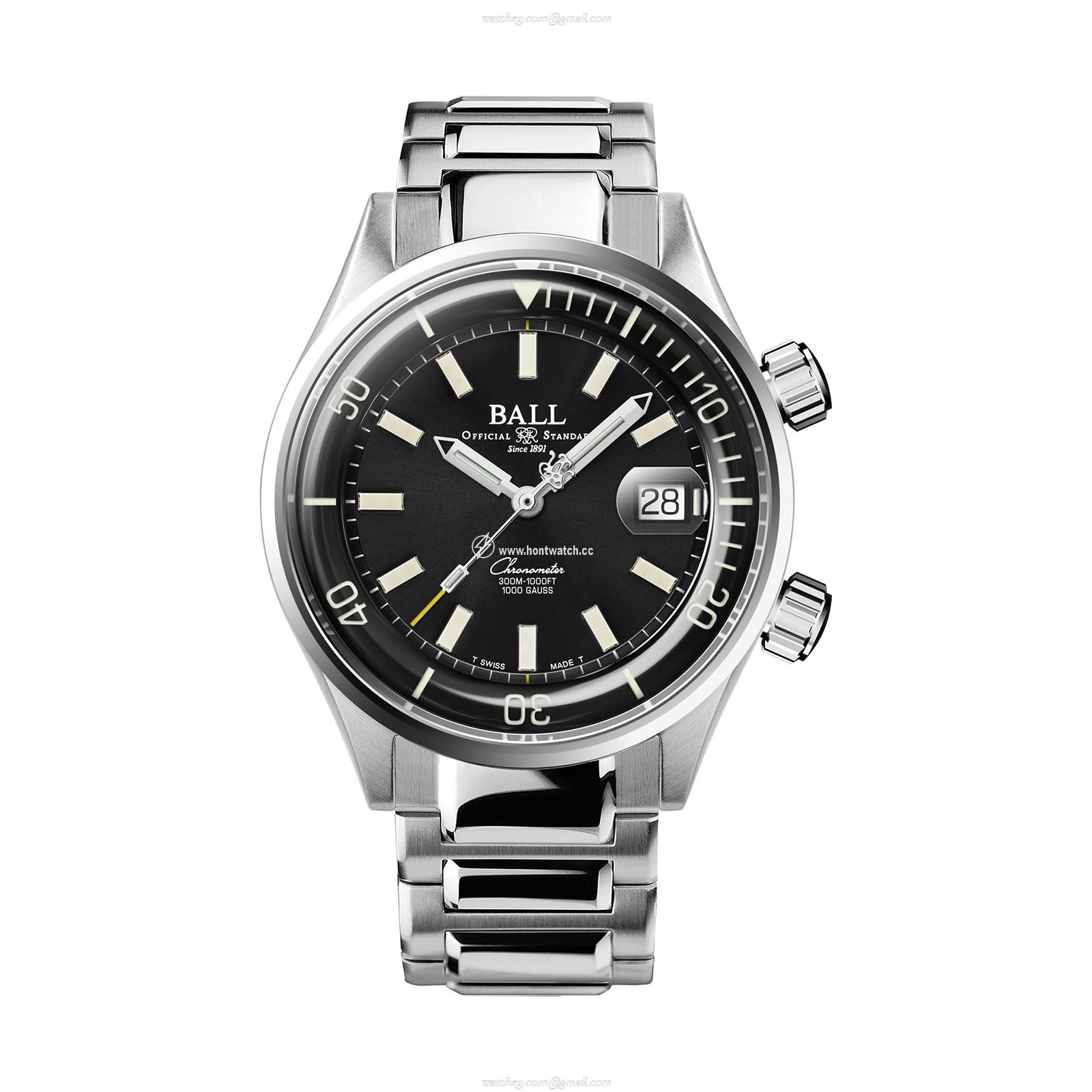 BALL Engineer Master II Automatic Watch - 42mm Black Dial Stainless Steel