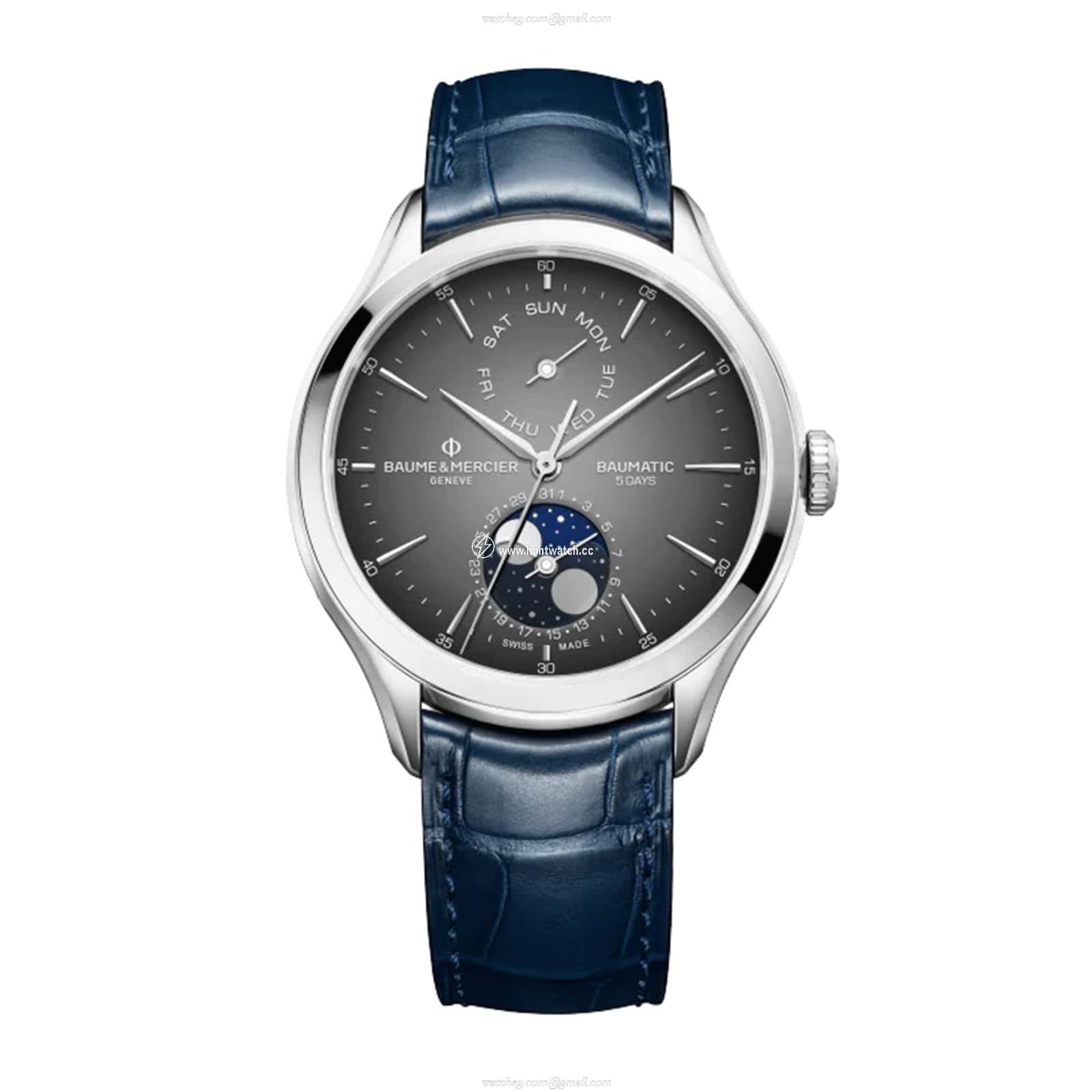 Baume & Mercier Clifton Automatic Watch - 42mm Stainless Steel Black Dial