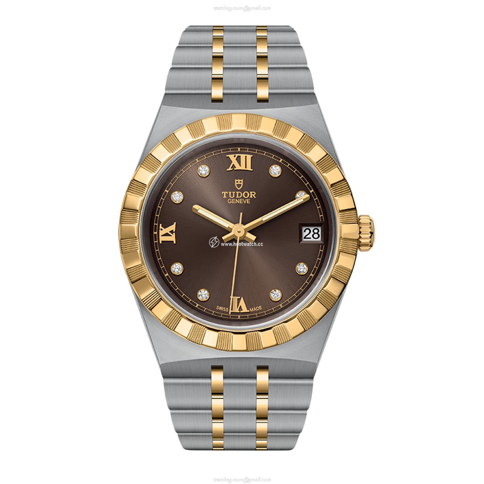 Tudor Royal M28403-0009 | 34mm 18ct Gold Automatic | Brown Dial Replica