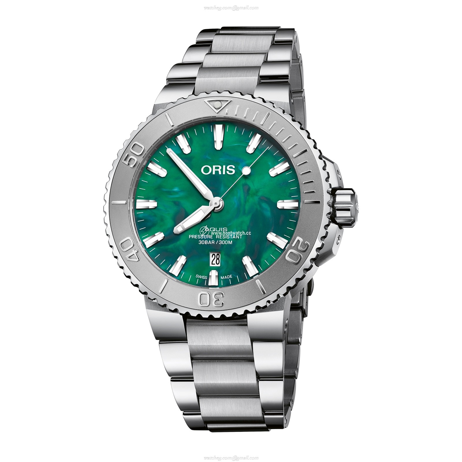 Oris Aquis Green Dial Automatic Watch - 43.5mm Stainless Steel - 300M Water Resistant