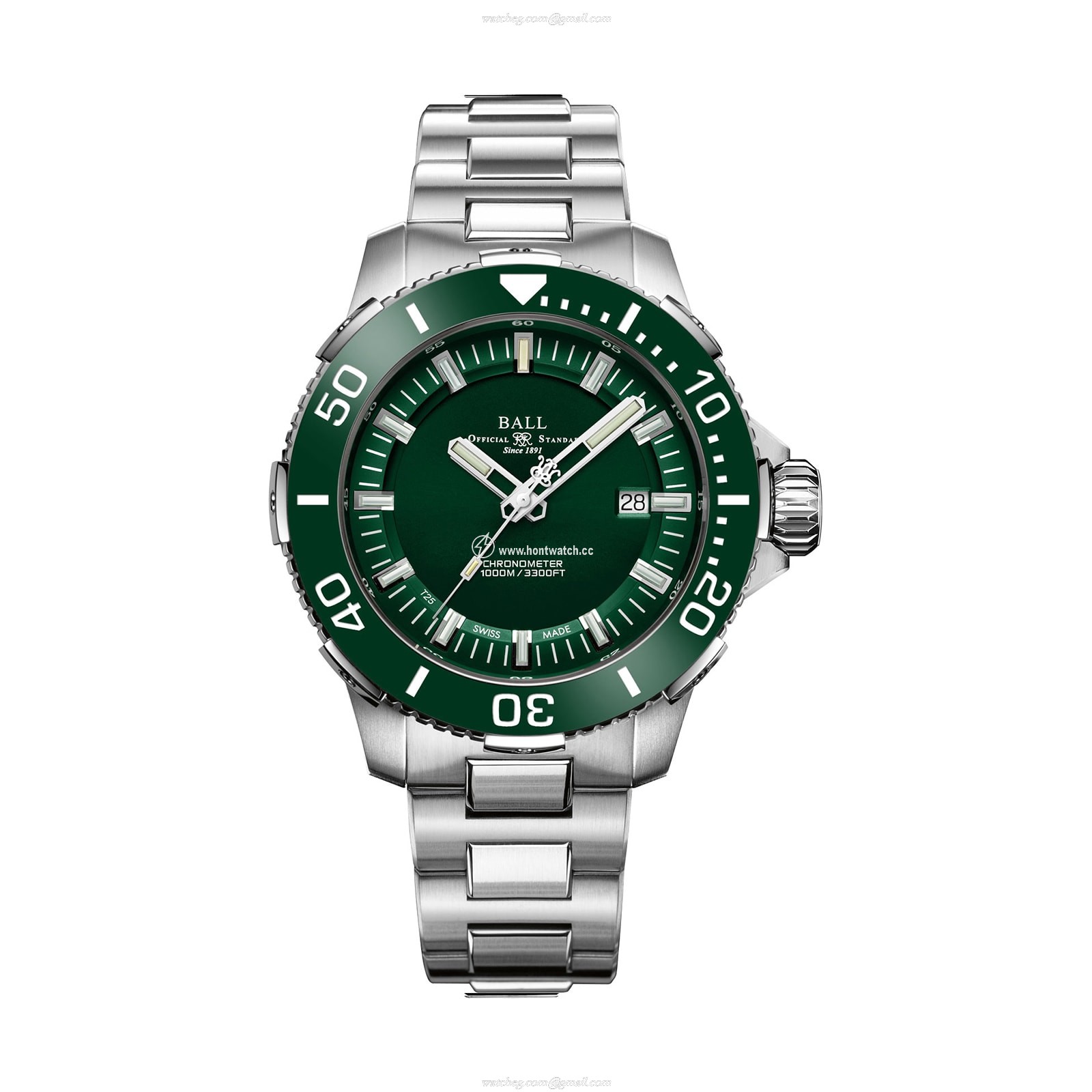 BALL Engineer Hydrocarbon Titanium Automatic Green Watch - 42mm | 1000M