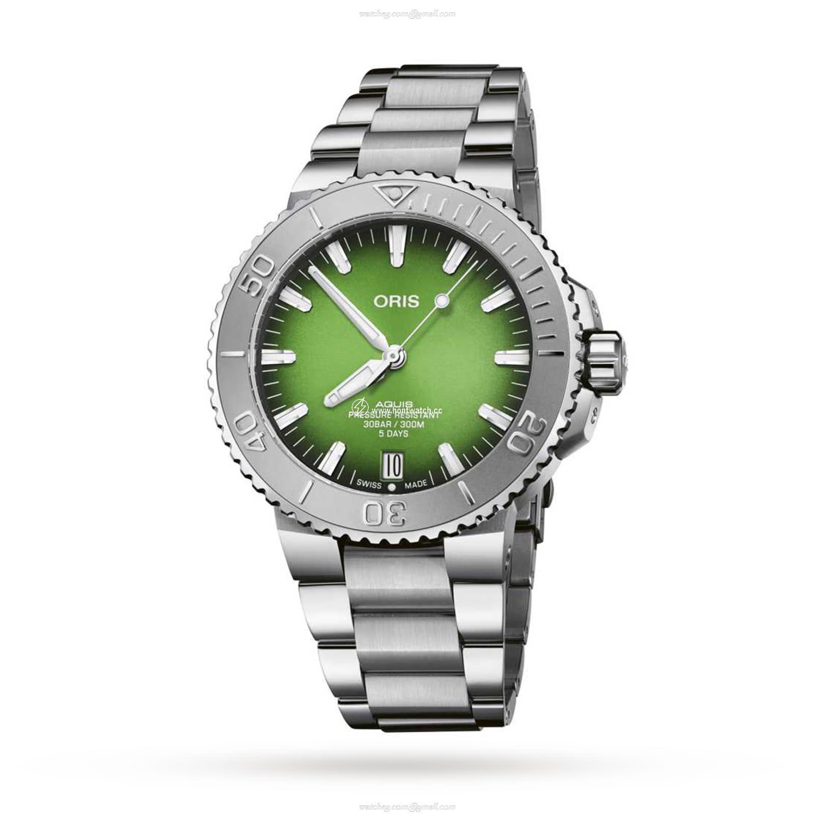 Oris Aquis Green Dial Automatic Watch - 43.5mm Stainless Steel