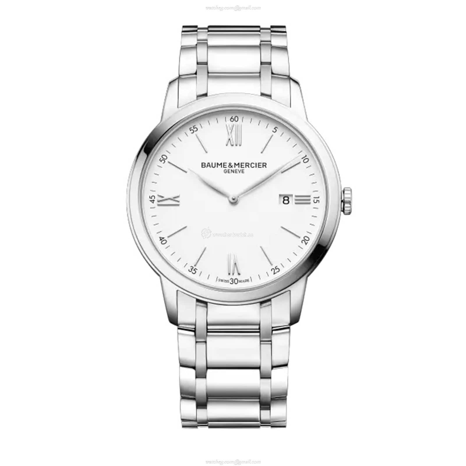 Baume & Mercier Classima M0A10526 | 42mm Stainless Steel Silver Dial Quartz Watch