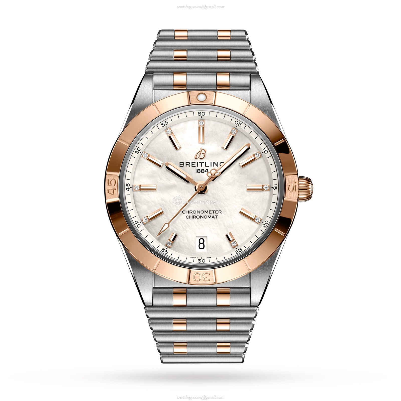 Breitling Chronomat 36mm Automatic - Stainless Steel & Rose Gold White Dial