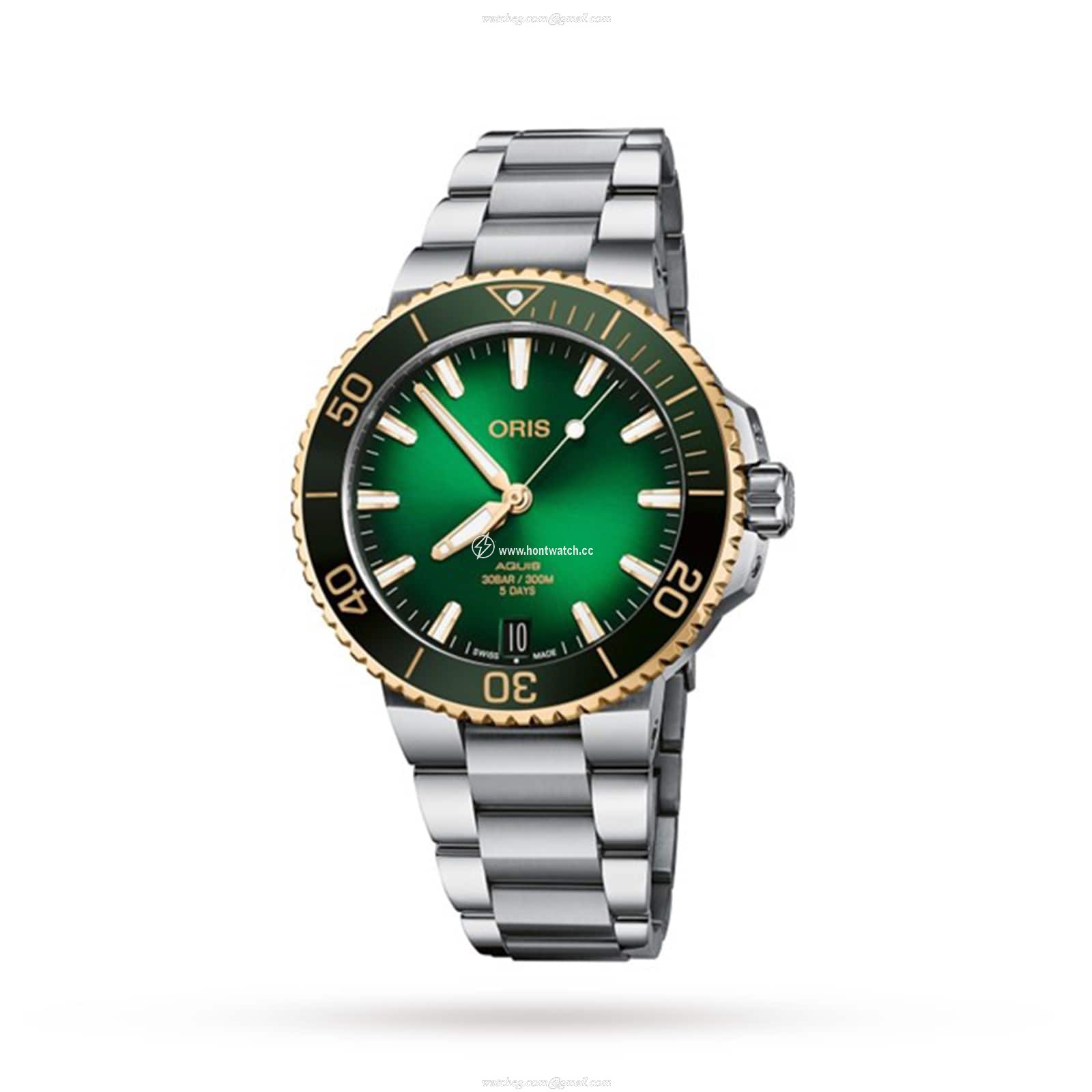 Oris Aquis Green Dial Automatic Watch - 41.5mm Stainless Steel - 300M Water Resistant