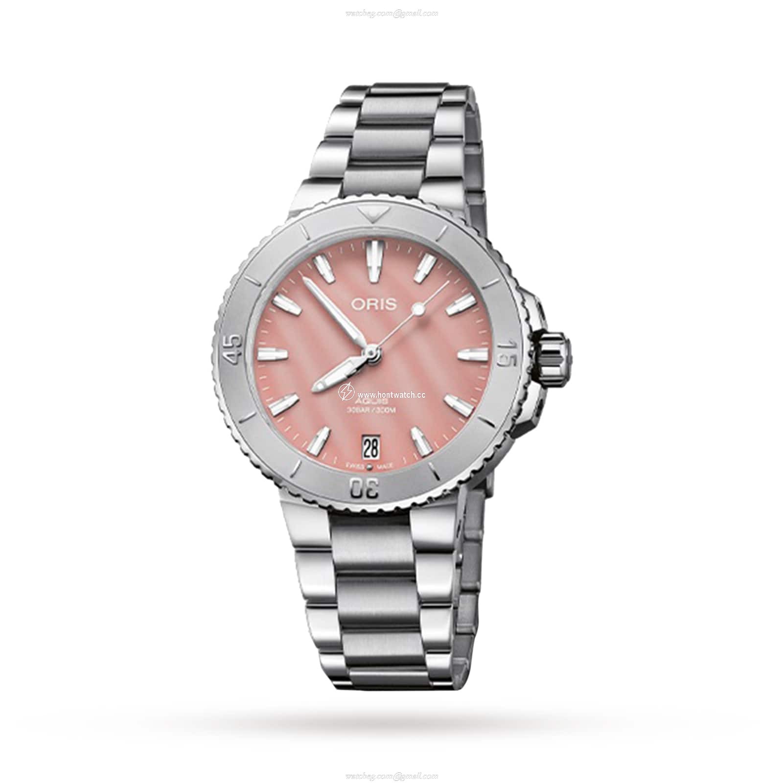 Oris Aquis Automatic Pink Dial - Stainless Steel - 36.5mm - 300M Water Resistant
