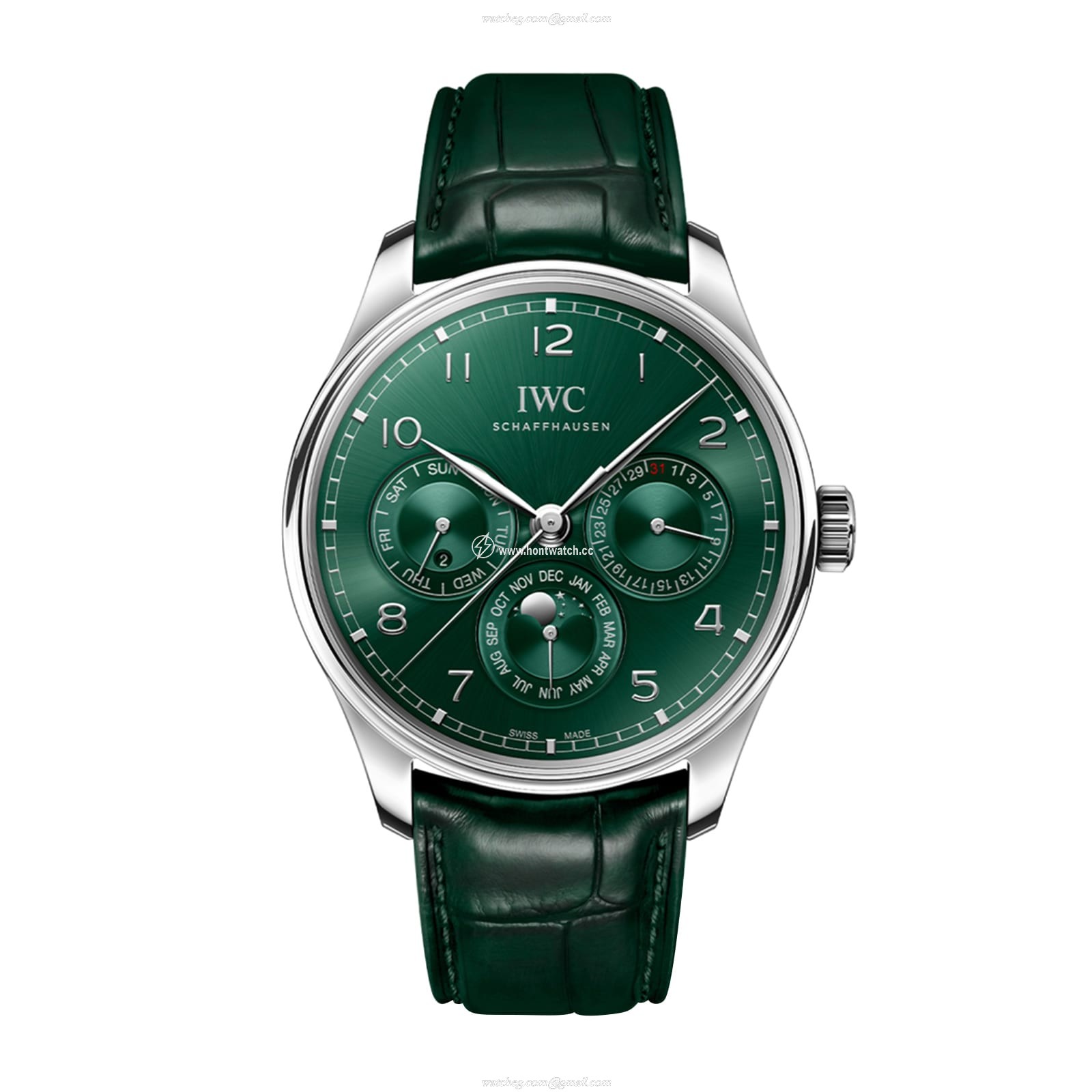 IWC Portugieser IW344207 Automatic - 42mm Stainless Steel Green Dial Watch