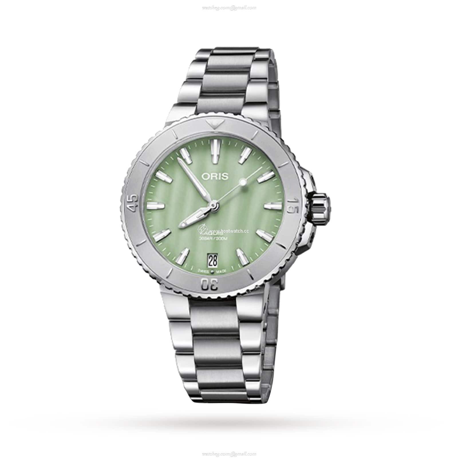 Oris Aquis Green Automatic Watch - 36.5mm Stainless Steel - 300M Water Resistant