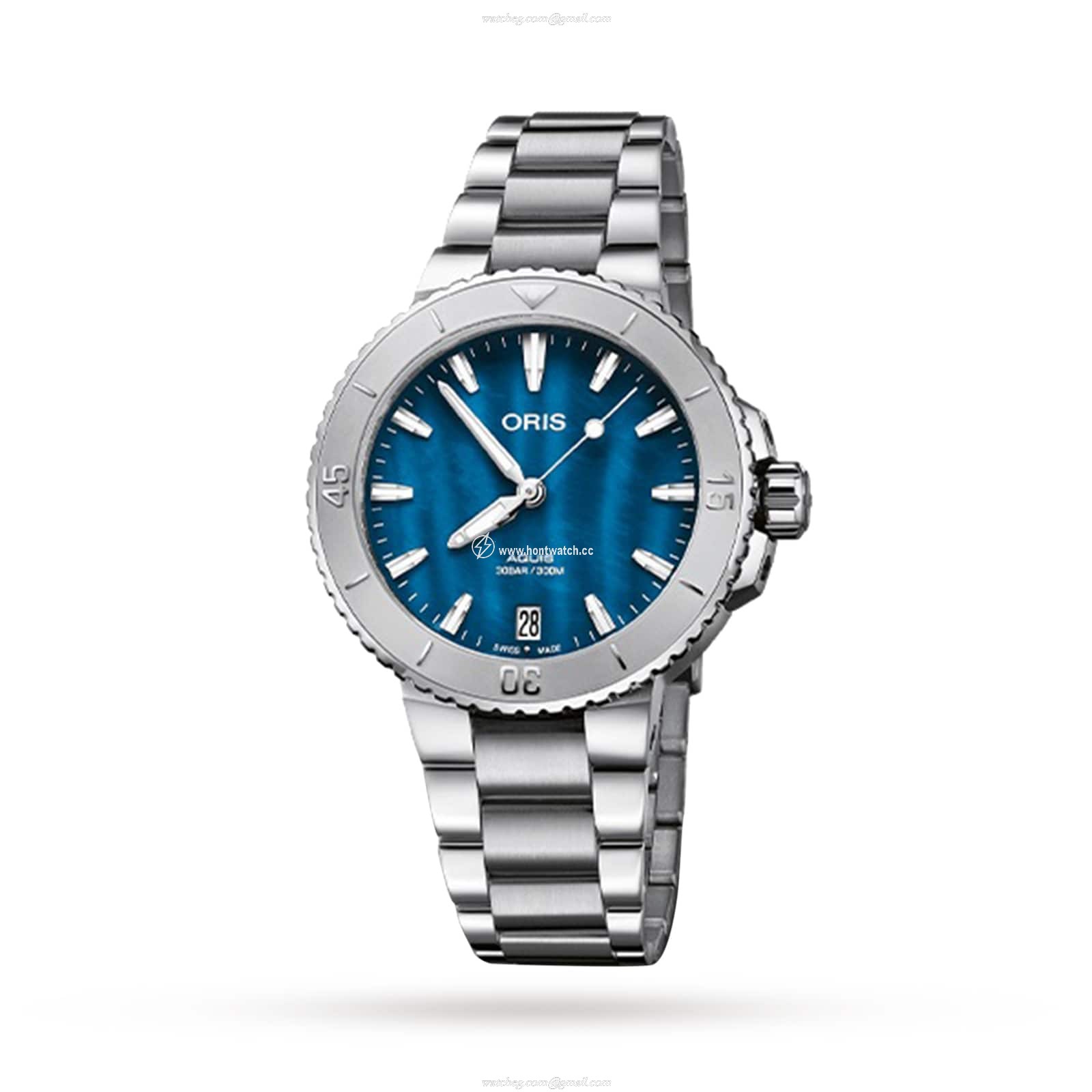 Oris Aquis Blue Automatic Watch - 36.5mm Stainless Steel - 300M Water Resistant