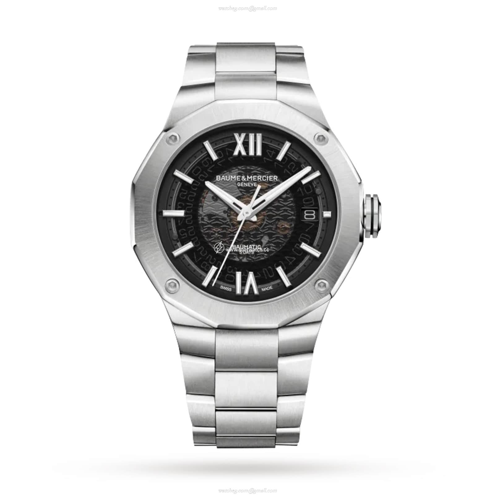 Baume & Mercier Riviera BM0A10702 - 42mm Automatic Black Dial - Stainless Steel