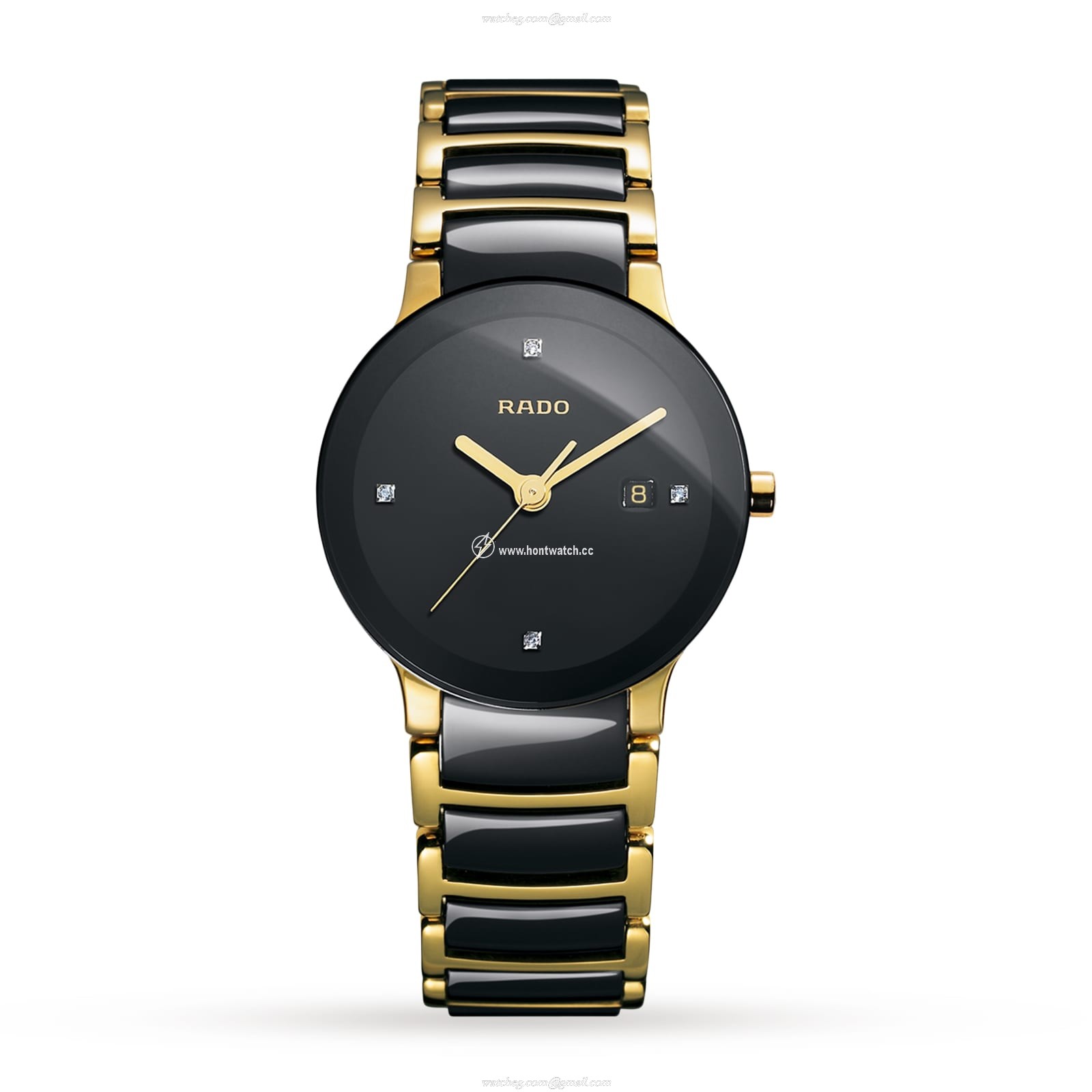 Rado Centrix Ceramic Quartz Watch - Black Dial | 31mm | For Her
