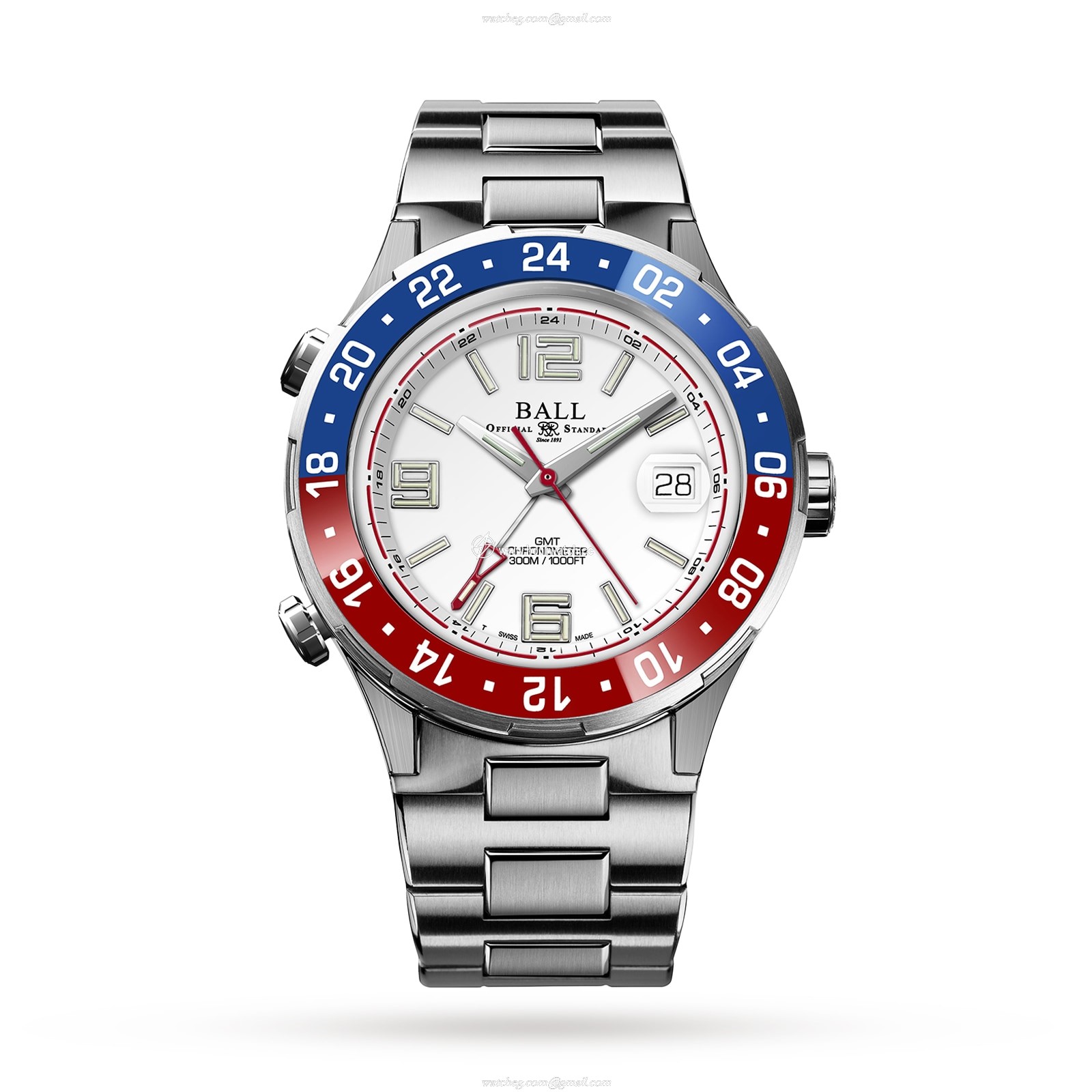 BALL Roadmaster DG3038A-S2C-WH Titanium Automatic Watch - 40mm White Dial
