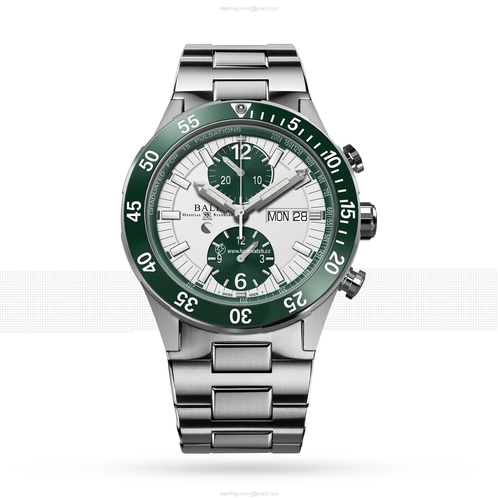 BALL Roadmaster DC3030C Titanium Automatic Watch - White Dial - 42mm