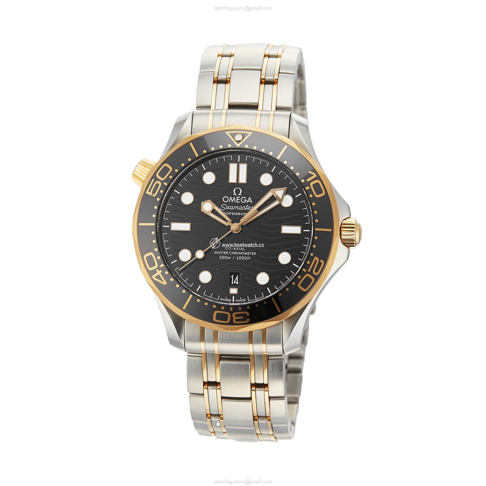 Omega Seamaster Diver 300M 42mm Automatic Black Dial Steel & Gold Watch