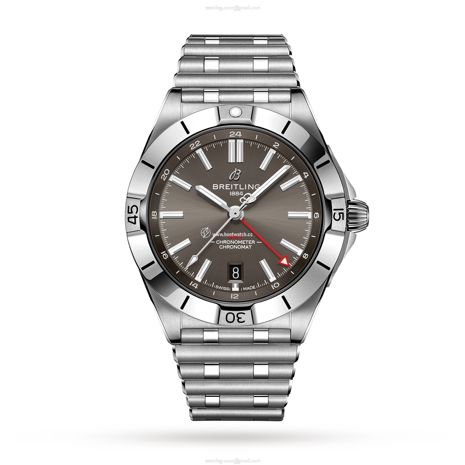 Breitling Chronomat Automatic GMT 40mm Grey Dial Stainless Steel Watch