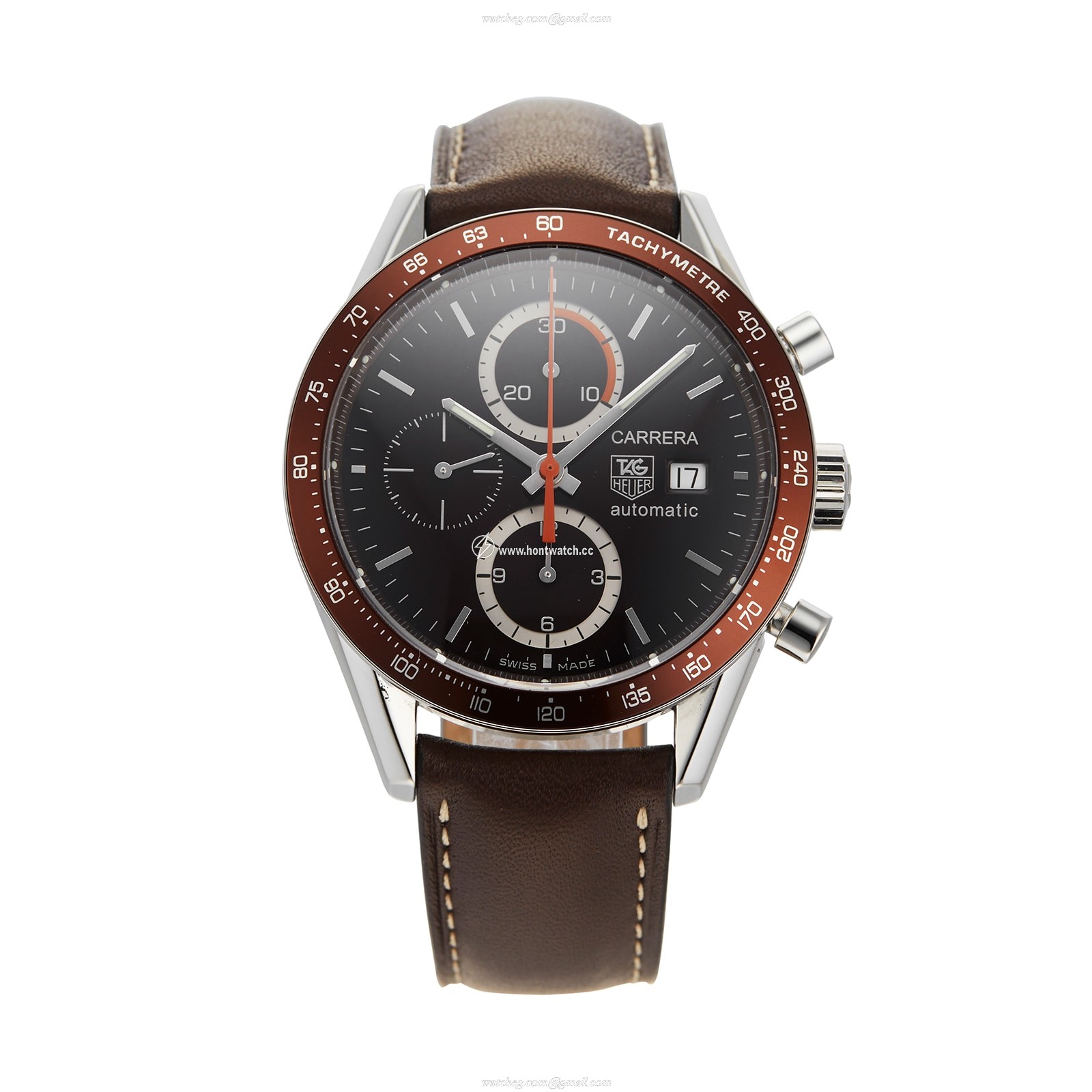 TAG Heuer Carrera CV2013.FC6234 - 41mm Automatic Brown Leather Watch